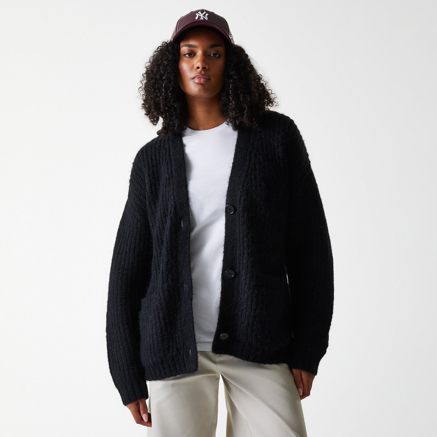 New Era - WMNS MLB KNIT CARDIGAN - New York Yankees - Black - Headz Up 