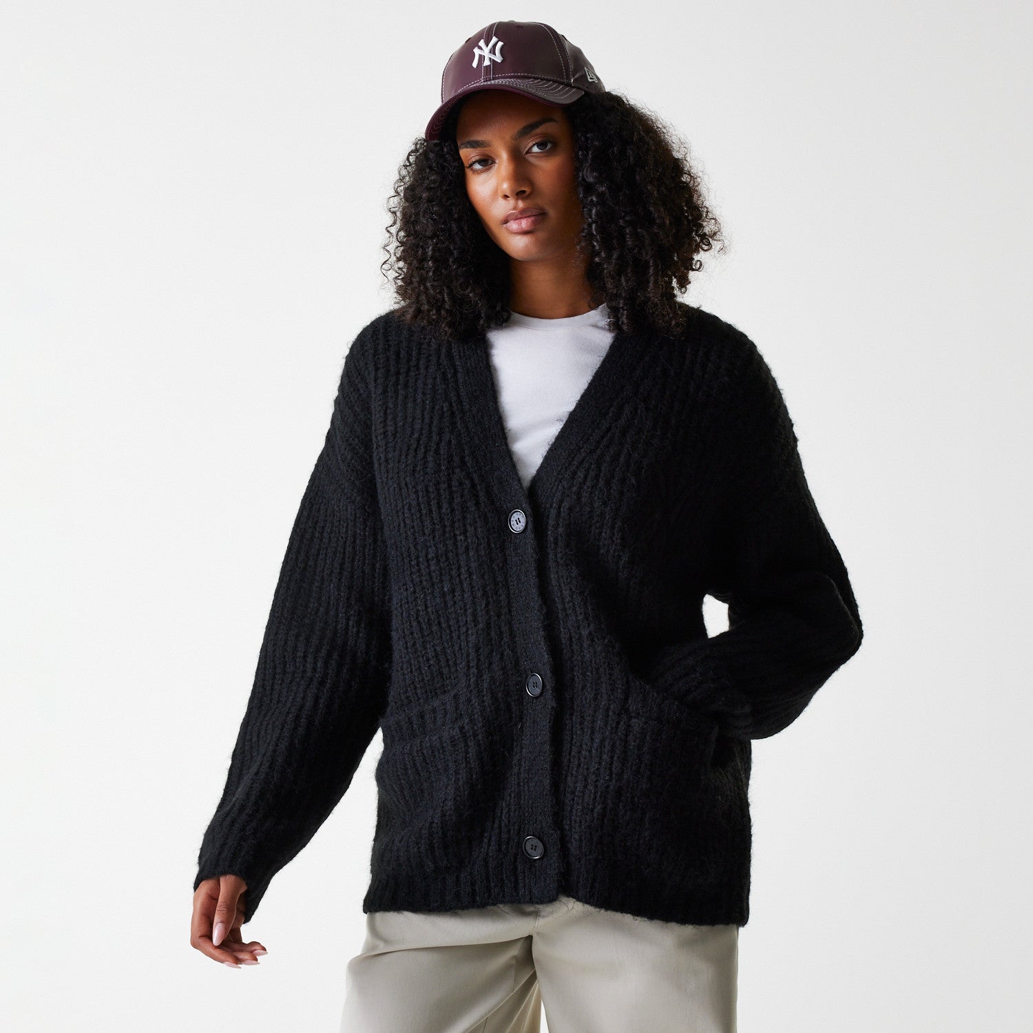 New Era - WMNS MLB KNIT CARDIGAN - New York Yankees - Black - Headz Up 