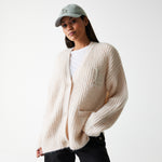 New Era - WMNS MLB KNIT CARDIGAN -	Los Angeles Dodgers - Light Beige - Headz Up 