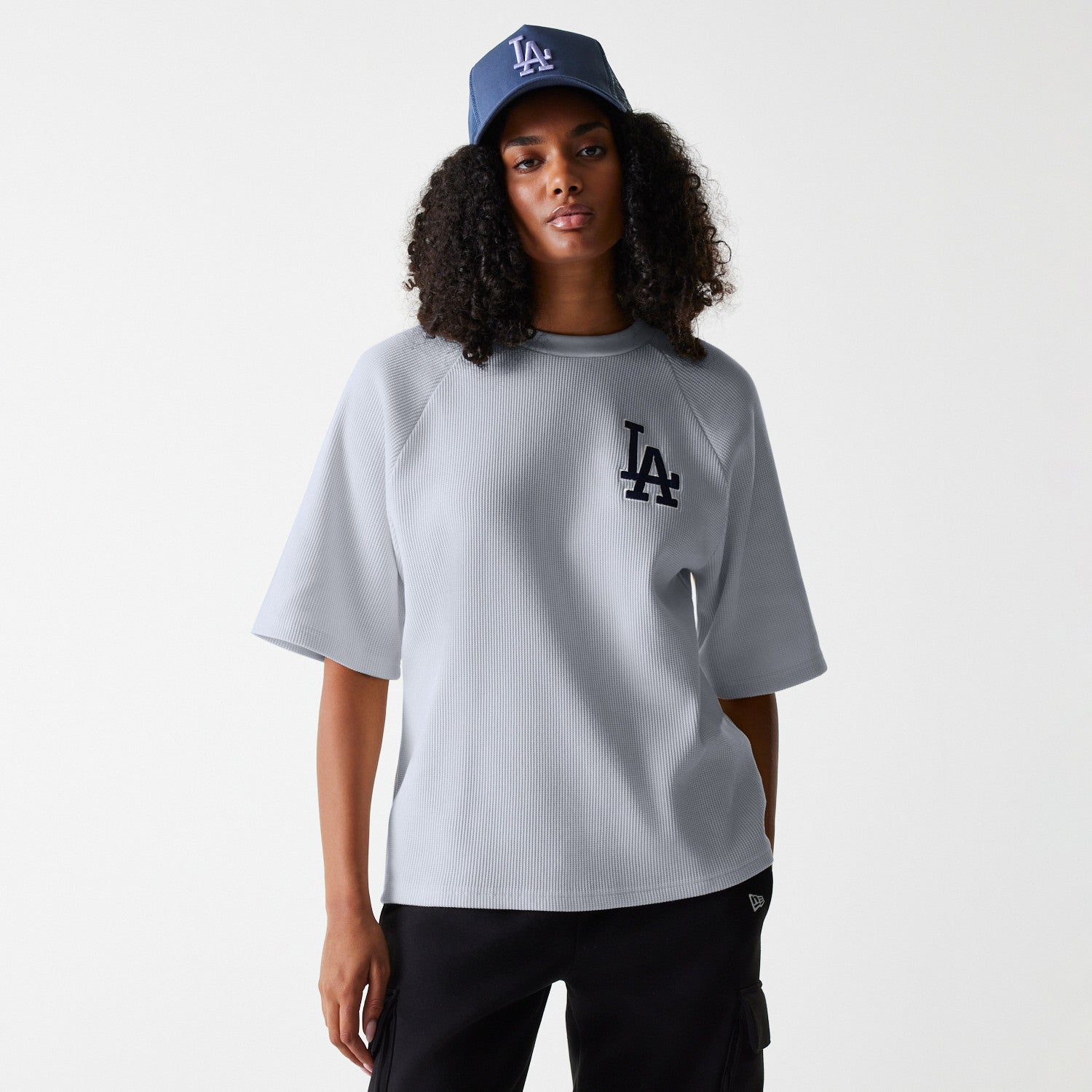 New Era - MLB WAFFLE OS TEE - Los Angeles Dodgers - Grey - Headz Up 