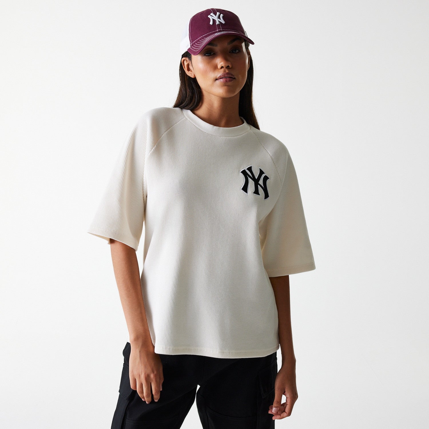 New Era - MLB WAFFLE OS TEE - NEW YORK YANKEES - Open White - Headz Up 