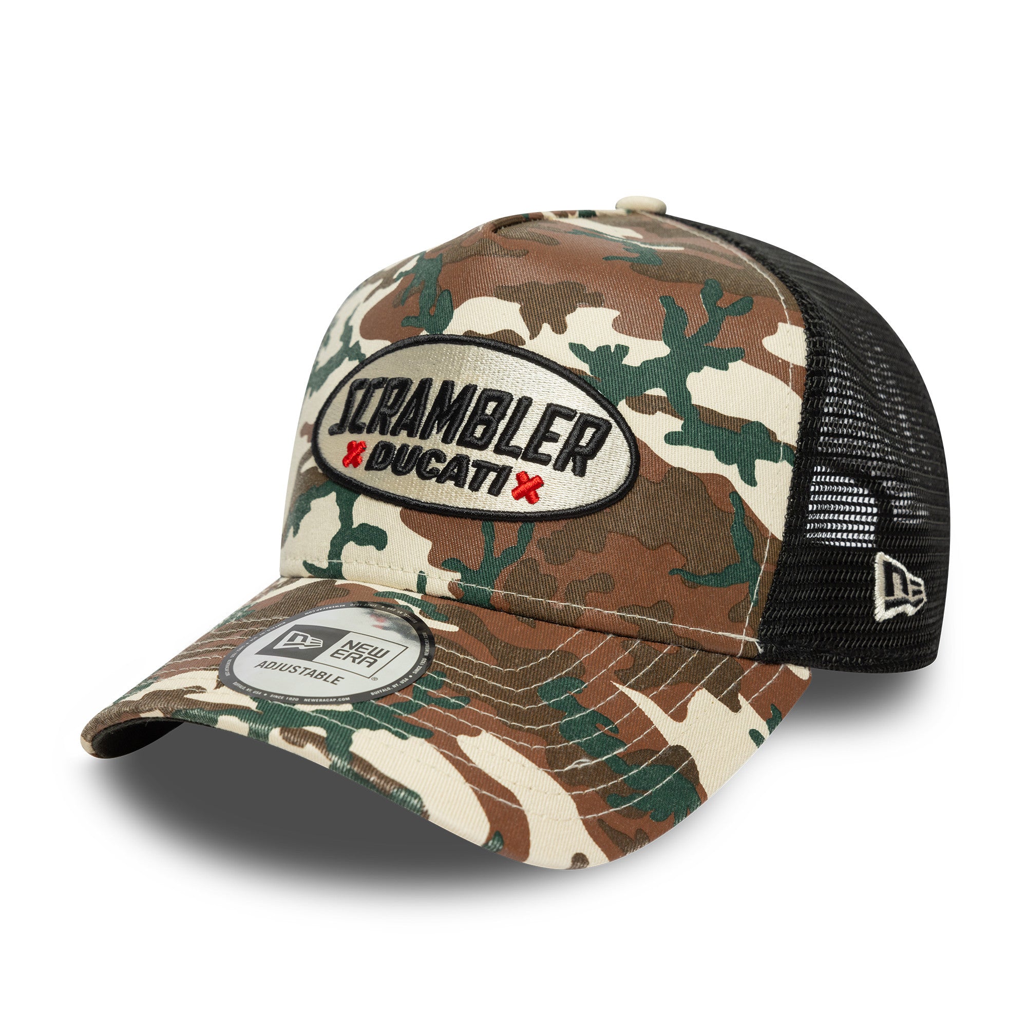 New Era - SCRAMBLER  E-Frame Trucker Cap - Ducati Motor - Chrome Camo - Headz Up 