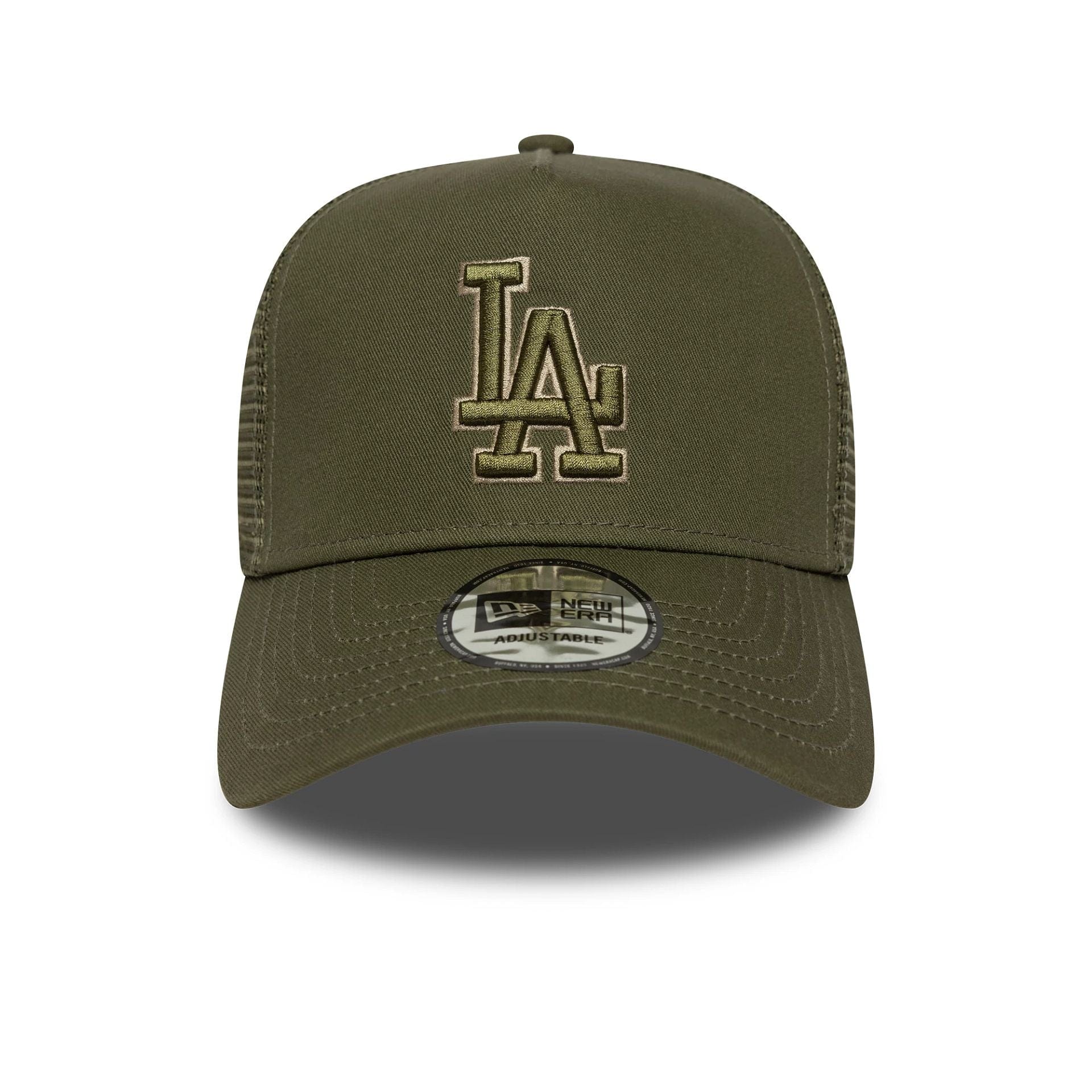New Era - 9FORTY E-Frame - OUTLINE - Trucker Cap - Los Angeles Dodgers - Olive - Headz Up 
