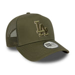 New Era - 9FORTY E-Frame - OUTLINE - Trucker Cap - Los Angeles Dodgers - Olive - Headz Up 
