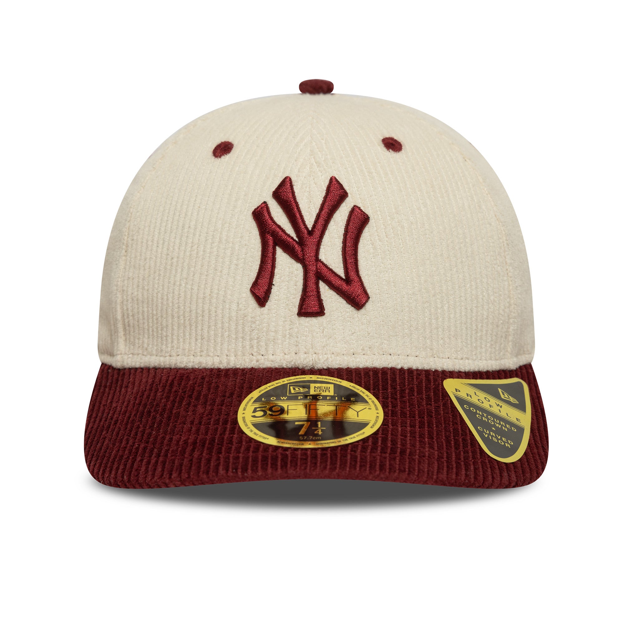 New Era - 59FIFTY Fitted Low Profile - MLB CORD - New York Yankees - Chrome/Maroon - Headz Up 