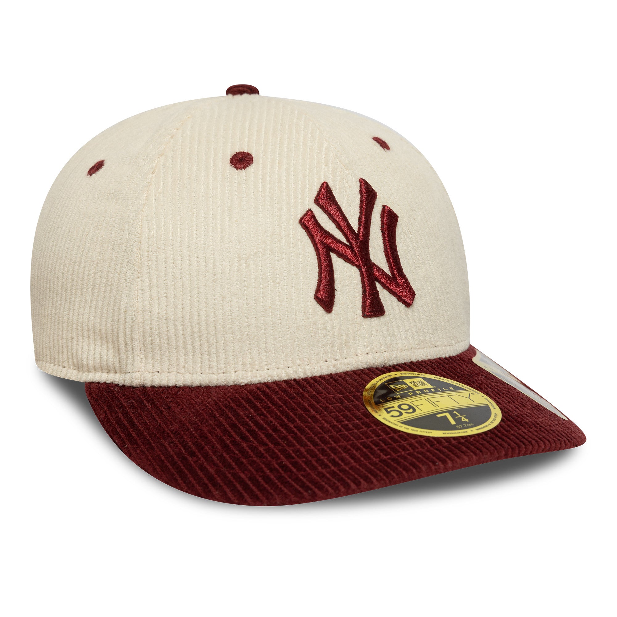New Era - 59FIFTY Fitted Low Profile - MLB CORD - New York Yankees - Chrome/Maroon - Headz Up 