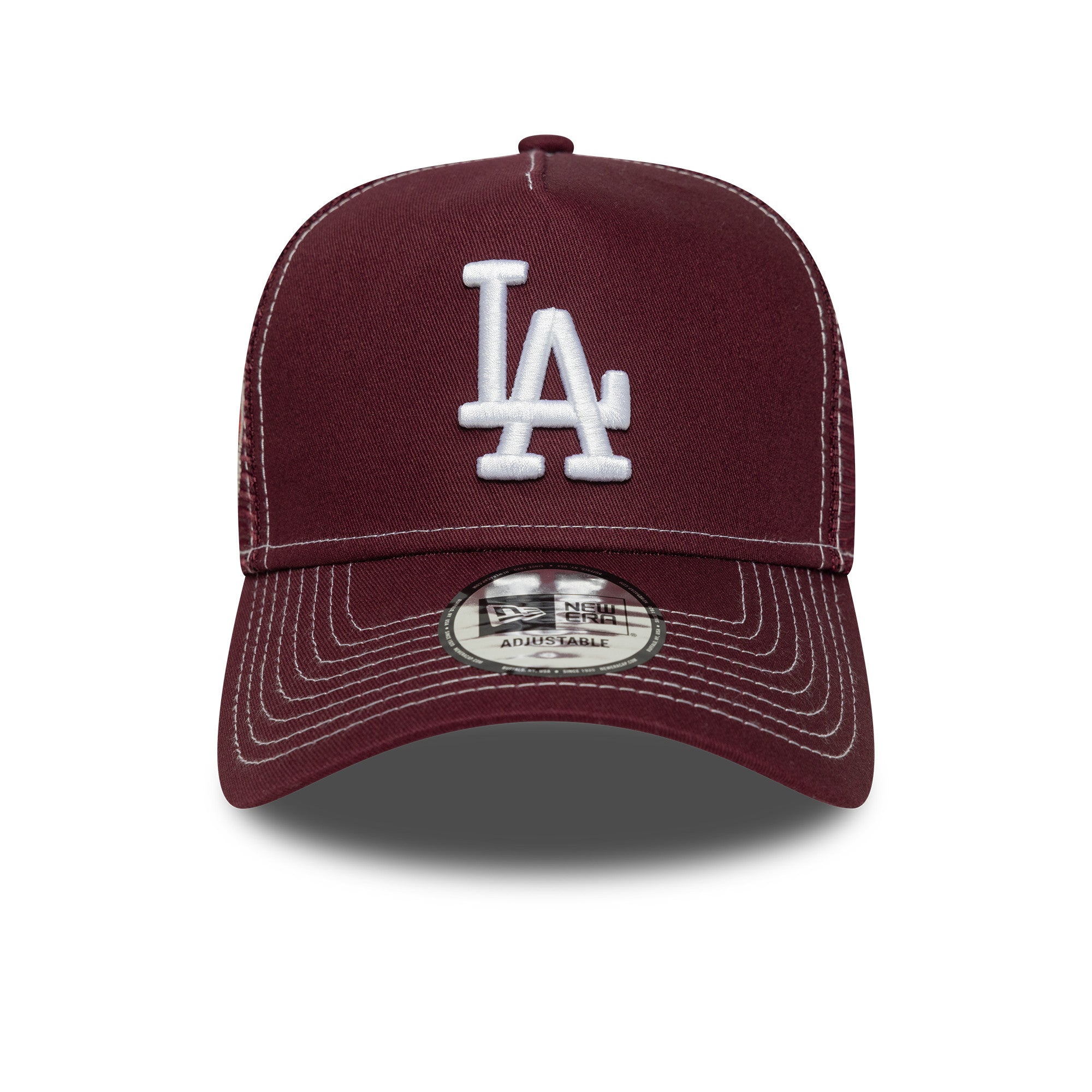 New Era - Los Angeles Dodgers - WS - E-Frame Trucker Cap - Maroon - Headz Up 