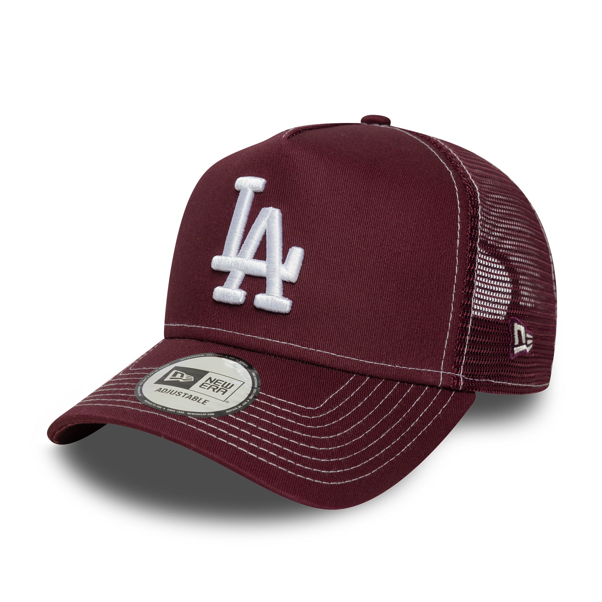 New Era - Los Angeles Dodgers - WS - E-Frame Trucker Cap - Maroon - Headz Up 