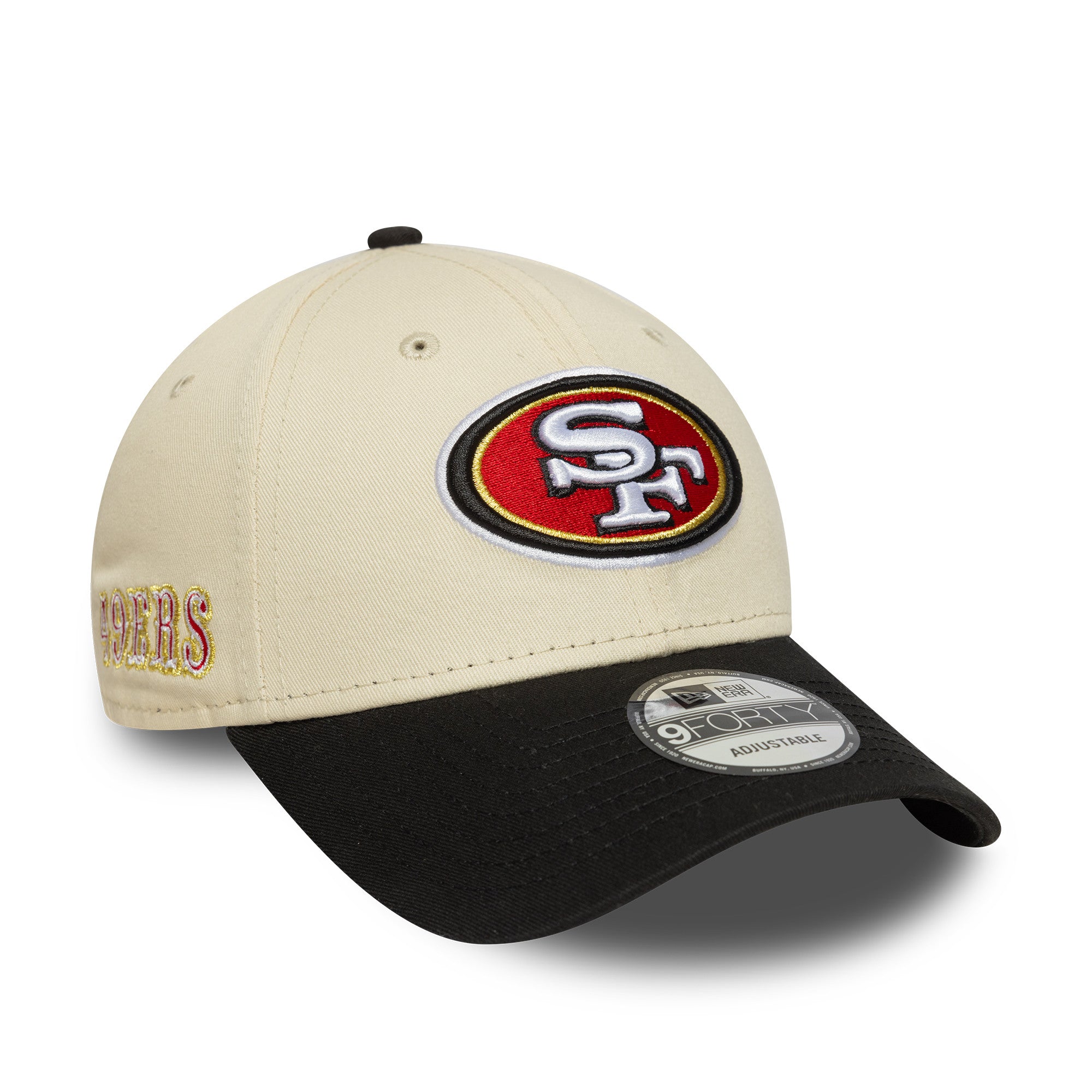 New Era - 9FORTY - NFL Wordmark - San Francisco 49ers - Chrome/Black - Headz Up 