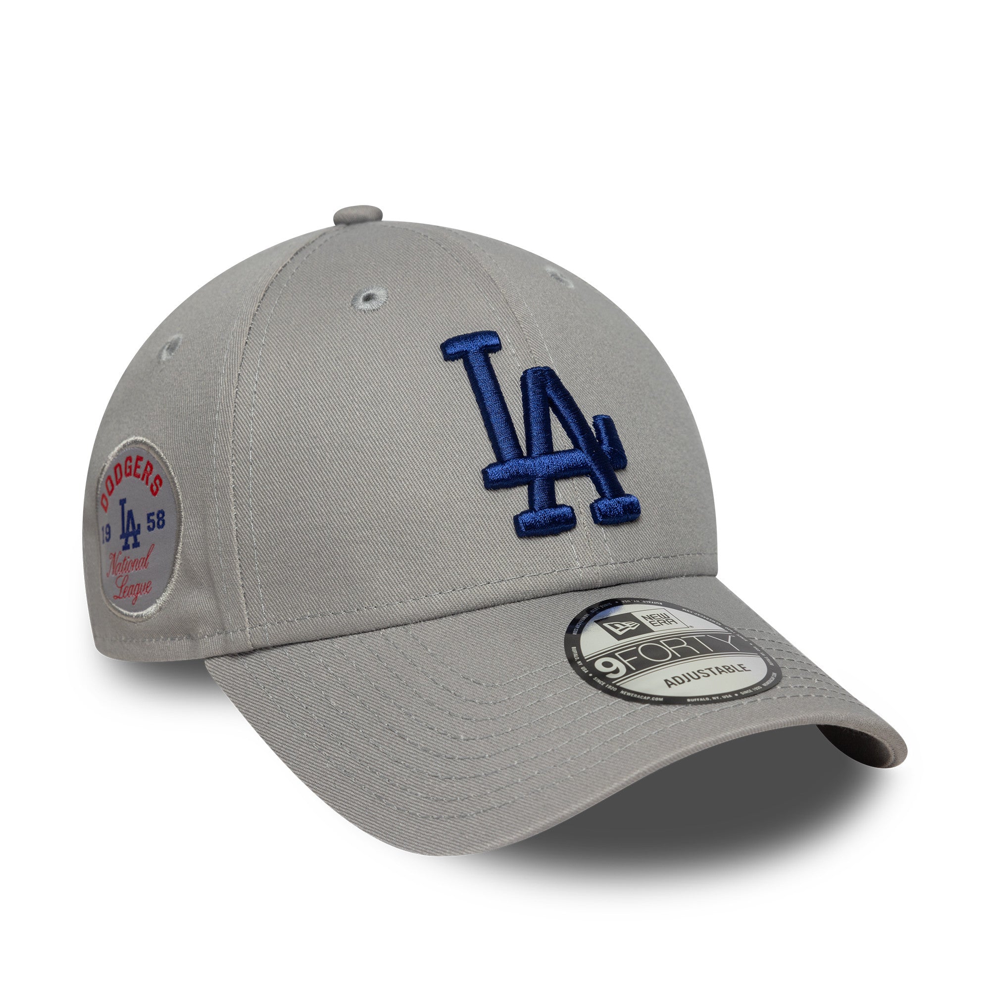 New Era - 9FORTY - MLB Side Patch - Los Angeles Dodgers - Grey - Headz Up 