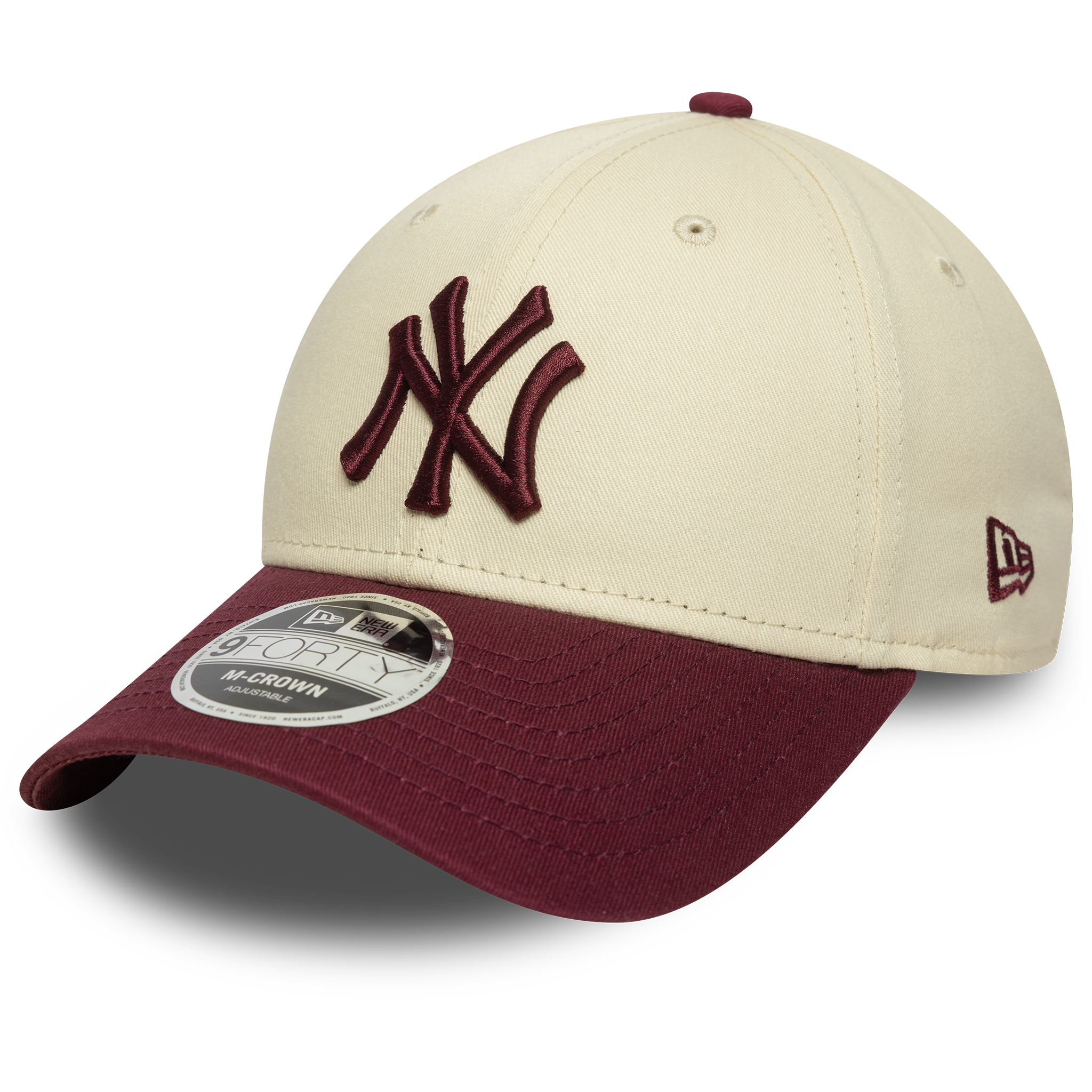 New Era - 9FORTY M-crown - New York Yankees - Colour Block -Chrome/Maroon - Headz Up 