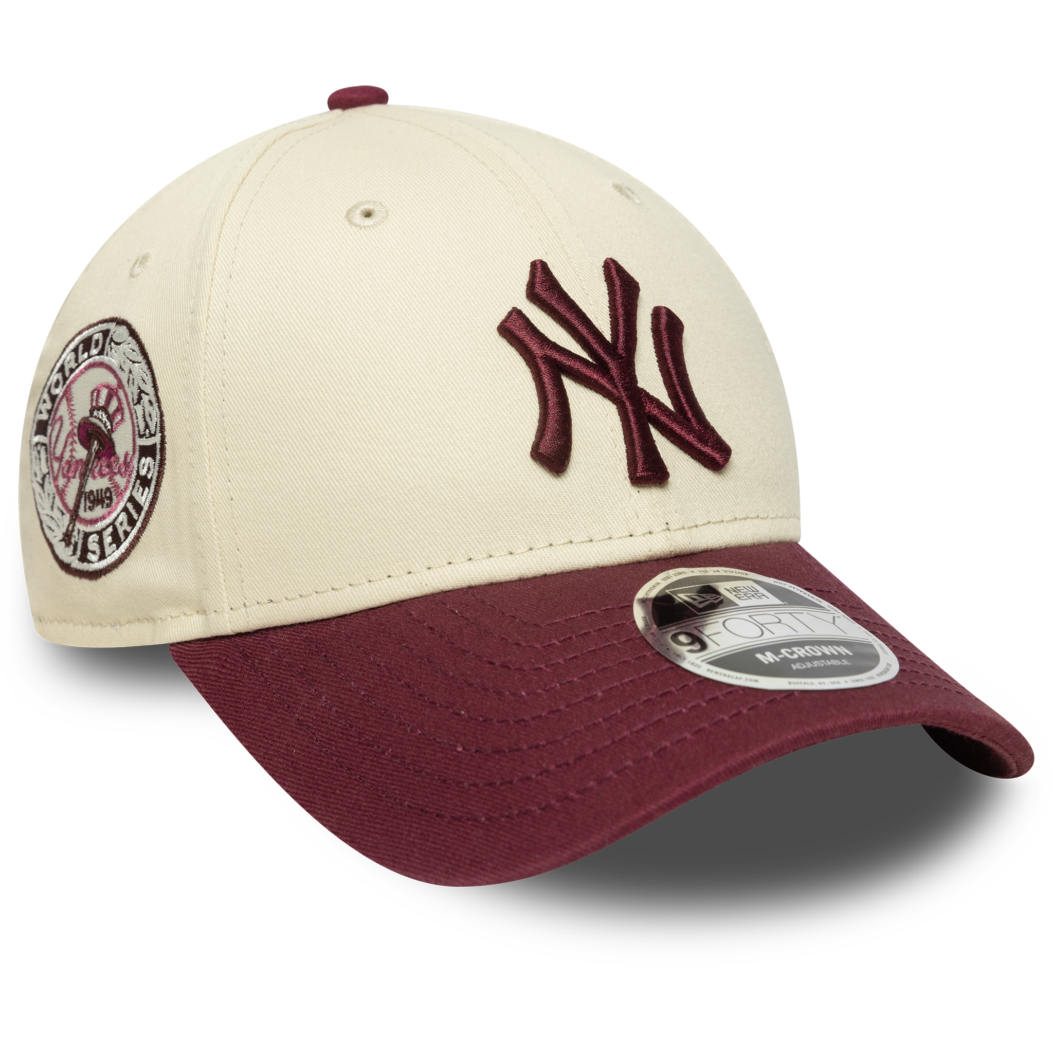 New Era - 9FORTY M-crown - New York Yankees - Colour Block -Chrome/Maroon - Headz Up 