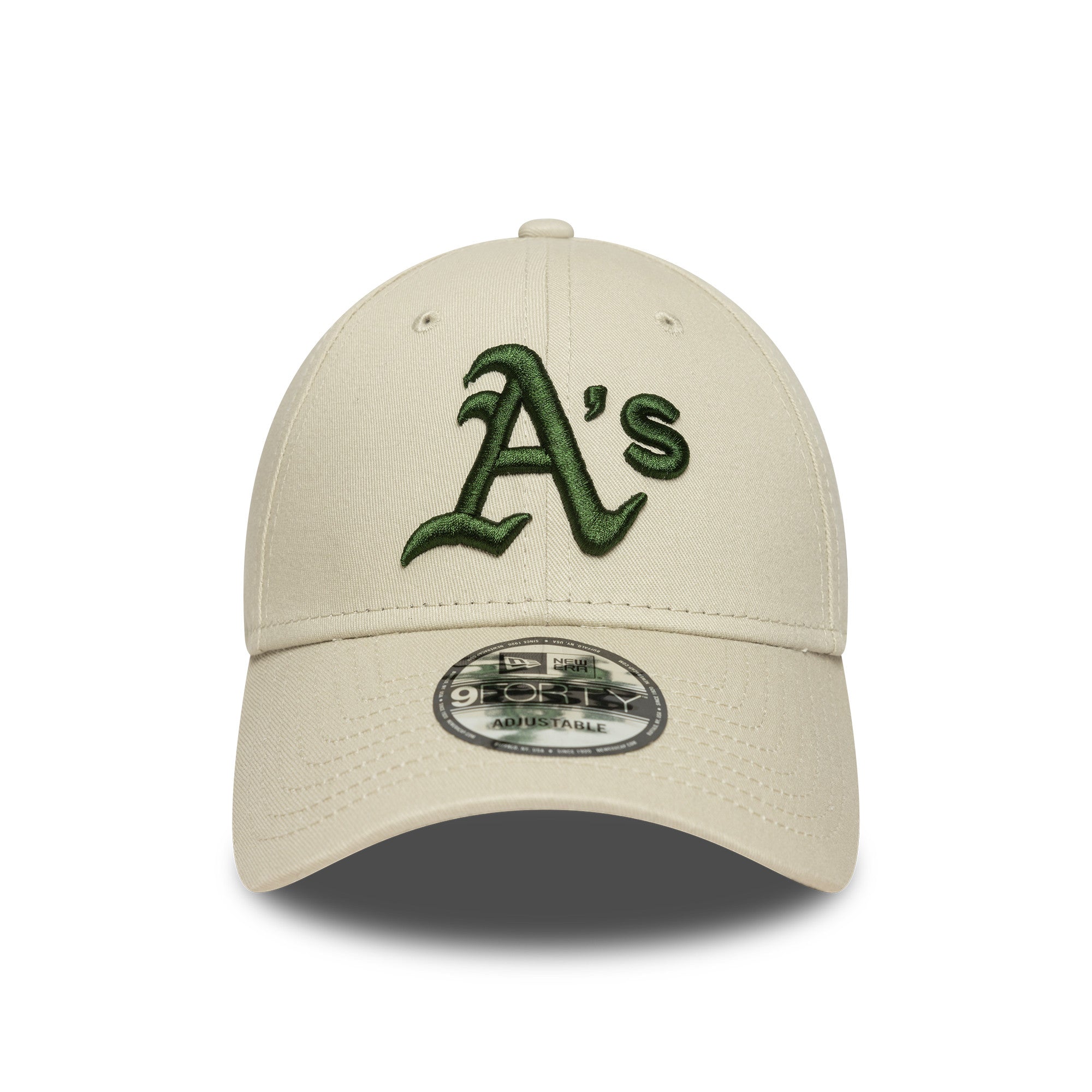 New Era - 9FORTY - League Essential - Oakland Athletics - Stone/Dark Green - Headz Up 