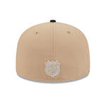 New Era 59FIFTY fitted cap med Los Angeles Kings logo i camel og sort, blød bomulds-kasket med flat top.
