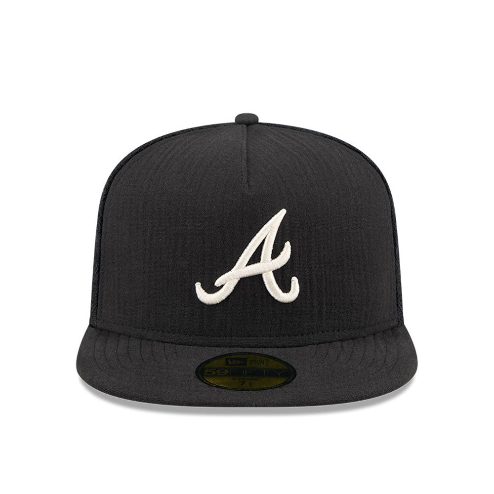 New Era - 59FIFTY Fitted A-Frame Cap - Atlanta Braves - 59FIFTY DAY - Black - Headz Up 