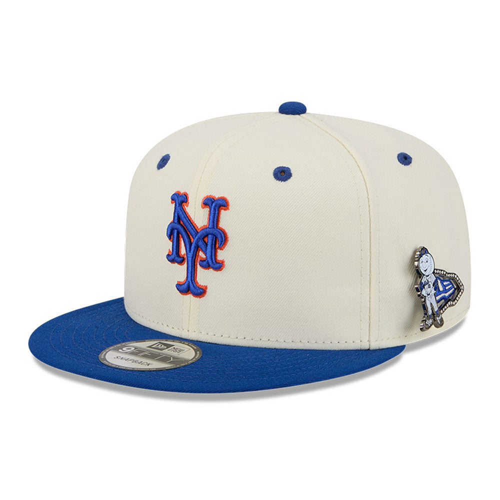 New Era - 9FIFTY Snapback - New York Mets - MASCOT PIN - Chrome/Blue - Headz Up 