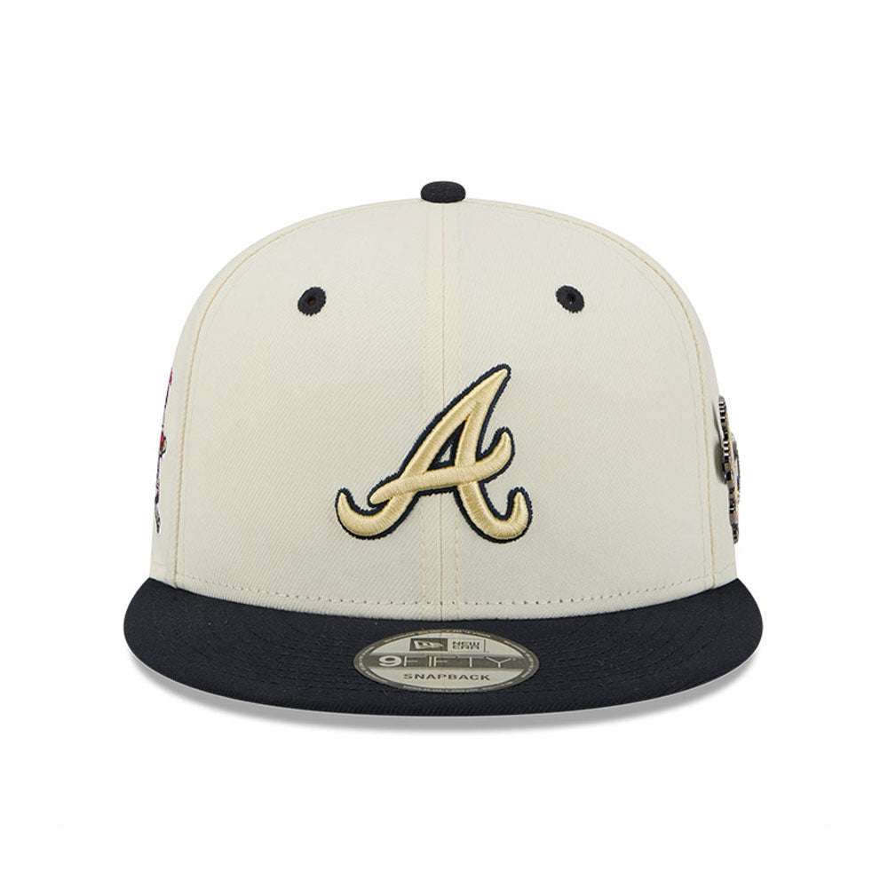 New Era - 9FIFTY Snapback - Atlanta Braves - MASCOT PIN - Chrome/Black - Headz Up 
