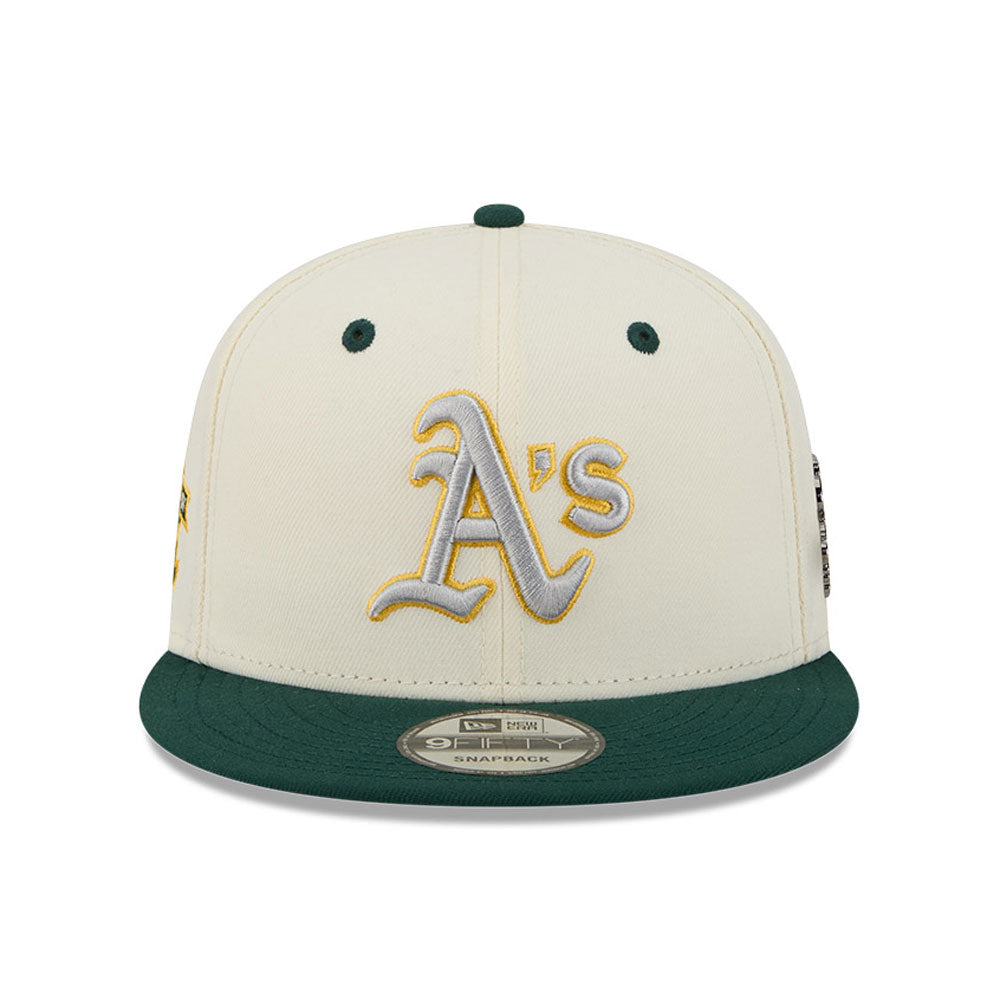 New Era - 9FIFTY Snapback - Oakland Athletics - MASCOT PIN - Chrome/Dark Green - Headz Up 