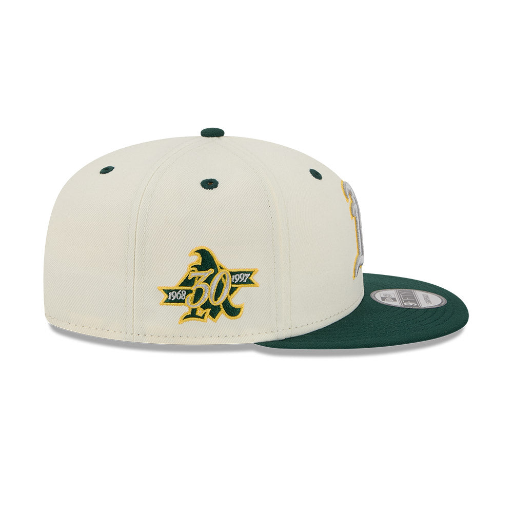 New Era - 9FIFTY Snapback - Oakland Athletics - MASCOT PIN - Chrome/Dark Green - Headz Up 