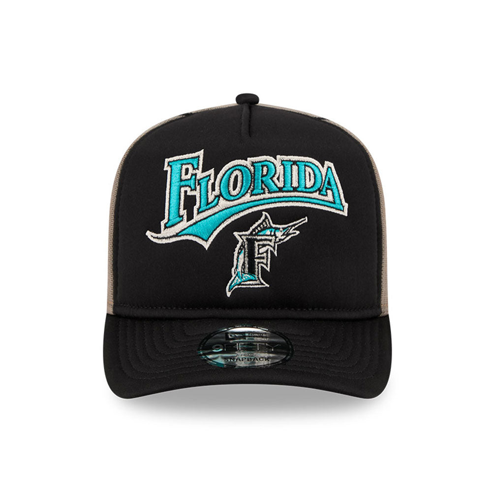 New Era - 9FIFTY A-Frame ARCHED Trucker - Florida Marlins - OTC - Headz Up 