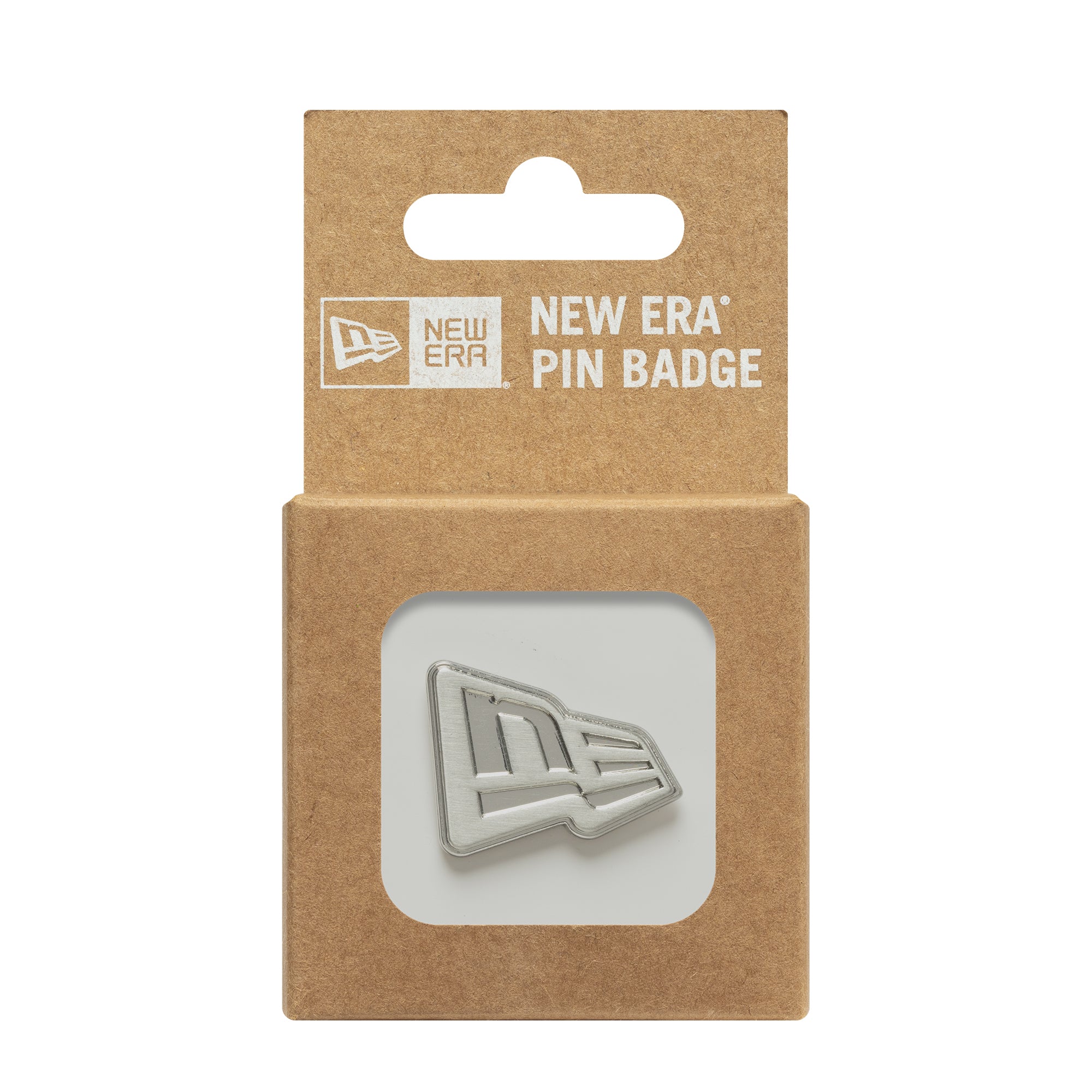 New Era Flag Pin Badge i sølv – lille metalpin med New Era-flaglogo til tøj og accessories