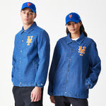 New Era - MLB Denim Coaches Jacket - New York Mets - Blue - Headz Up 