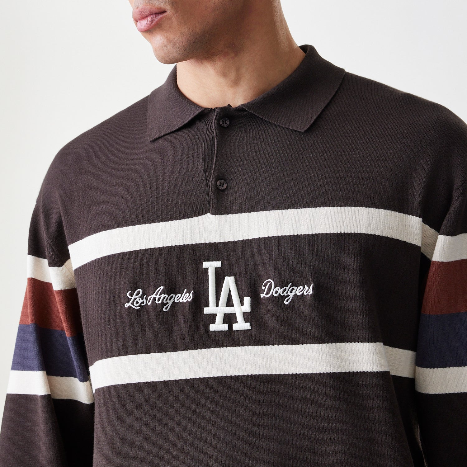 New Era - MLB KNIT RUGBY - Los Angeles Dodgers - Brown - Headz Up 