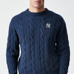 New Era - MLB CABLE KNIT SWEATER - New York Yankees - Navy - Headz Up 