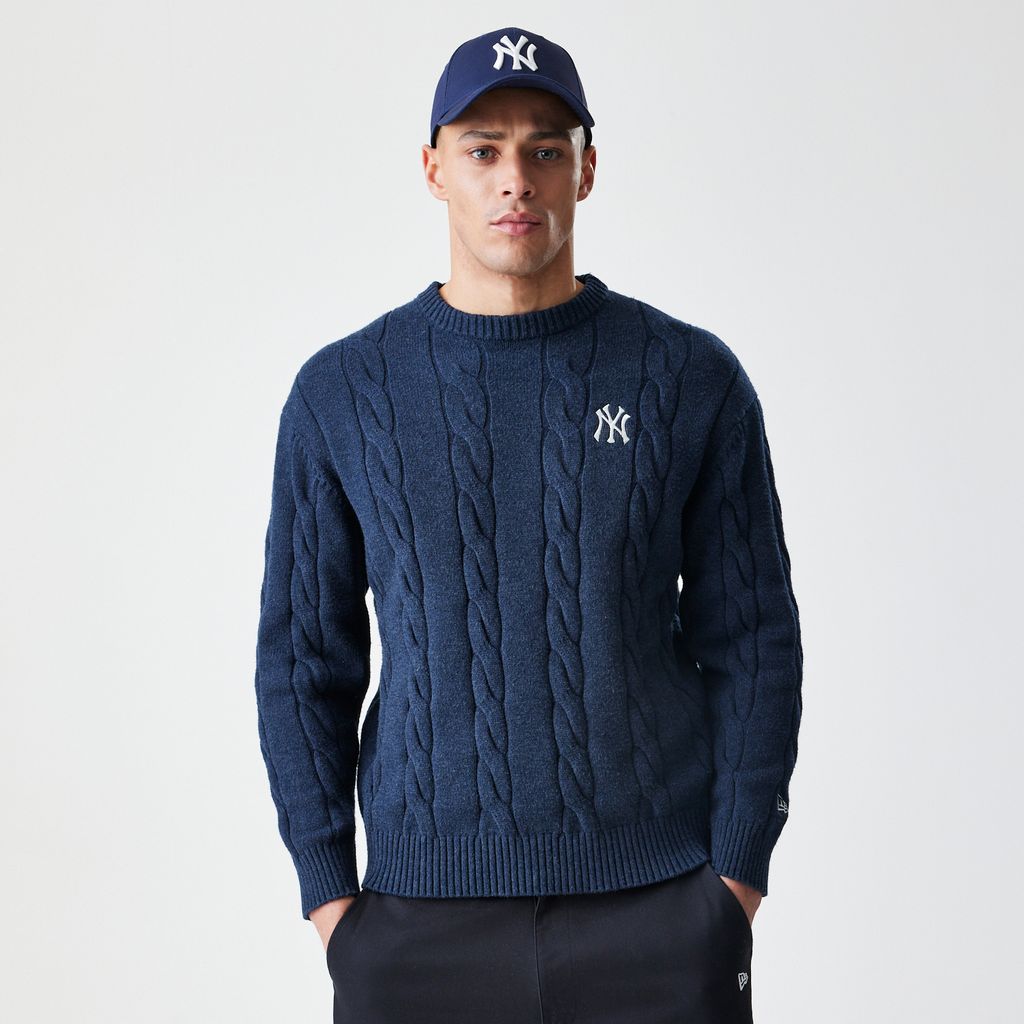 New Era - MLB CABLE KNIT SWEATER - New York Yankees - Navy - Headz Up 