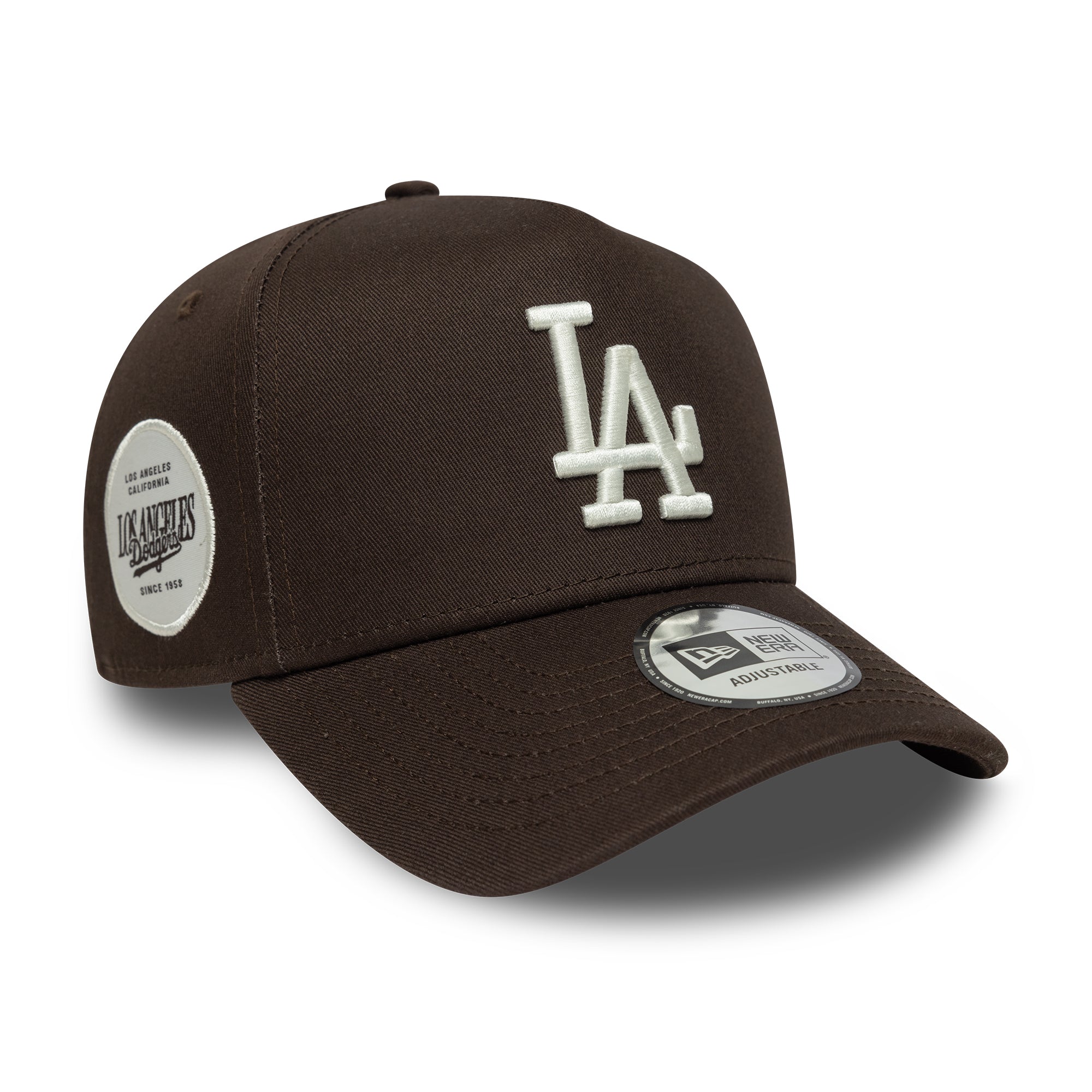 New Era - Los Angeles Dodgers - SIDE PATCH - E-Frame Cap - Brown - Headz Up 