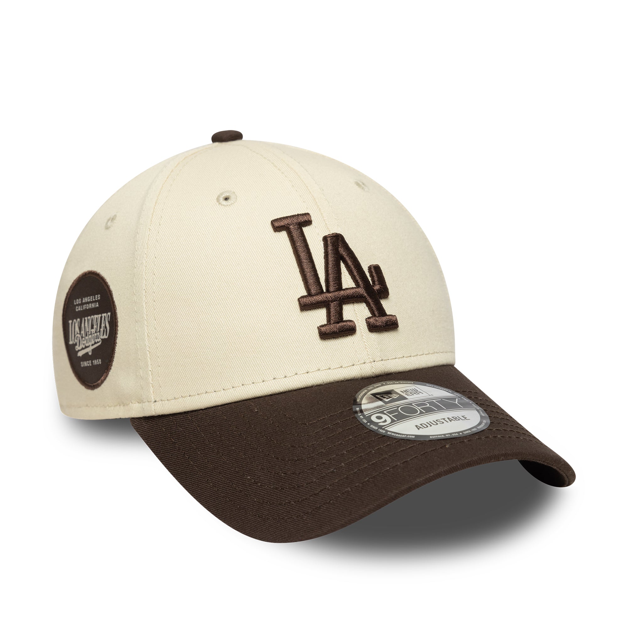 New Era - 9FORTY - SIDE PATCH - Los Angeles Dodgers - Chrome/Brown - Headz Up 