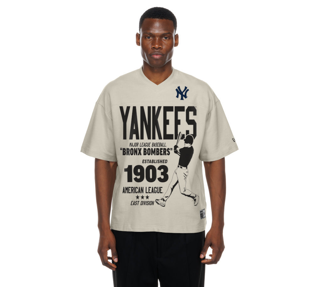 New Era - MLB Throwback Prep Tee - New York Yankees - Stone - Headz Up 