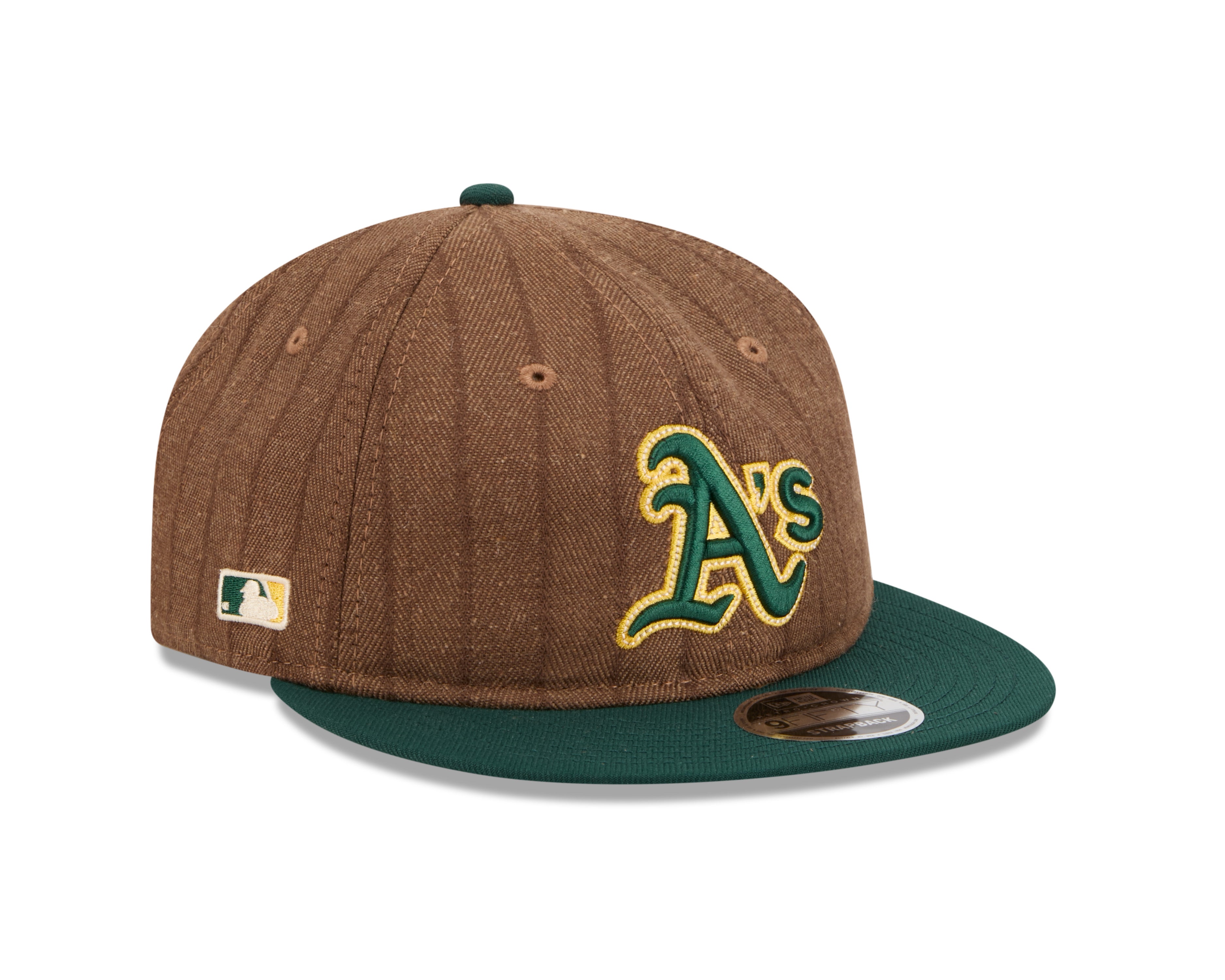 New Era - 9FIFTY Retro Crown - Oakland Athletics - WOOL PINSTRIPE - Brown - Headz Up 