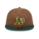 New Era - 9FIFTY Retro Crown - Oakland Athletics - WOOL PINSTRIPE - Brown - Headz Up 