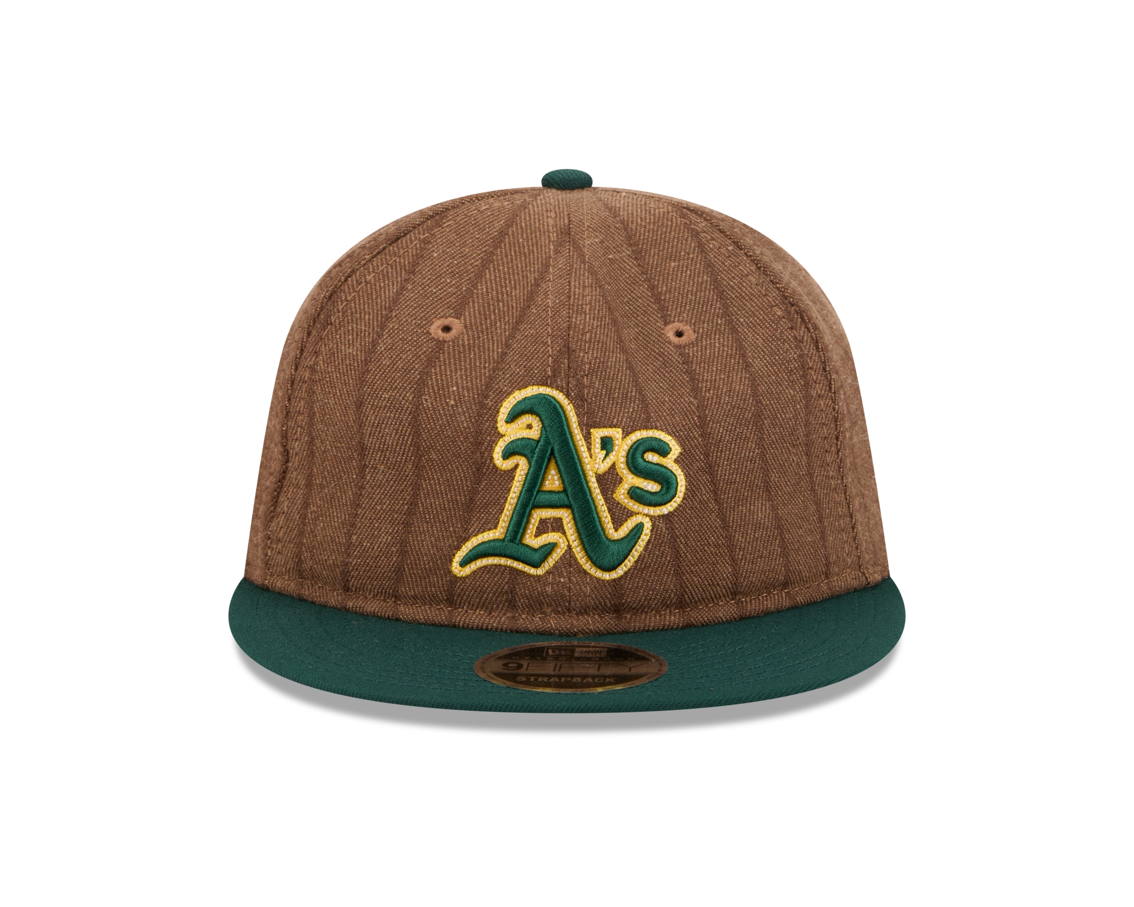 New Era - 9FIFTY Retro Crown - Oakland Athletics - WOOL PINSTRIPE - Brown - Headz Up 