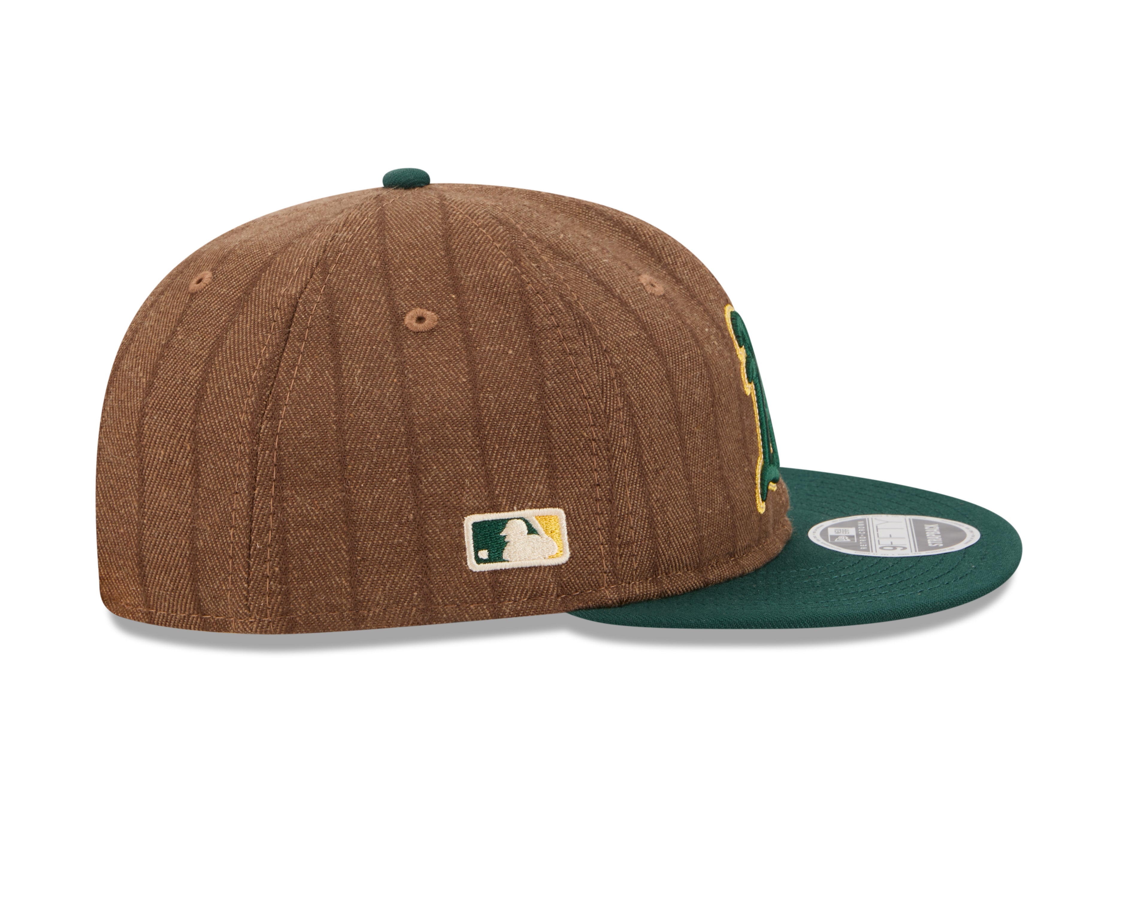 New Era - 9FIFTY Retro Crown - Oakland Athletics - WOOL PINSTRIPE - Brown - Headz Up 