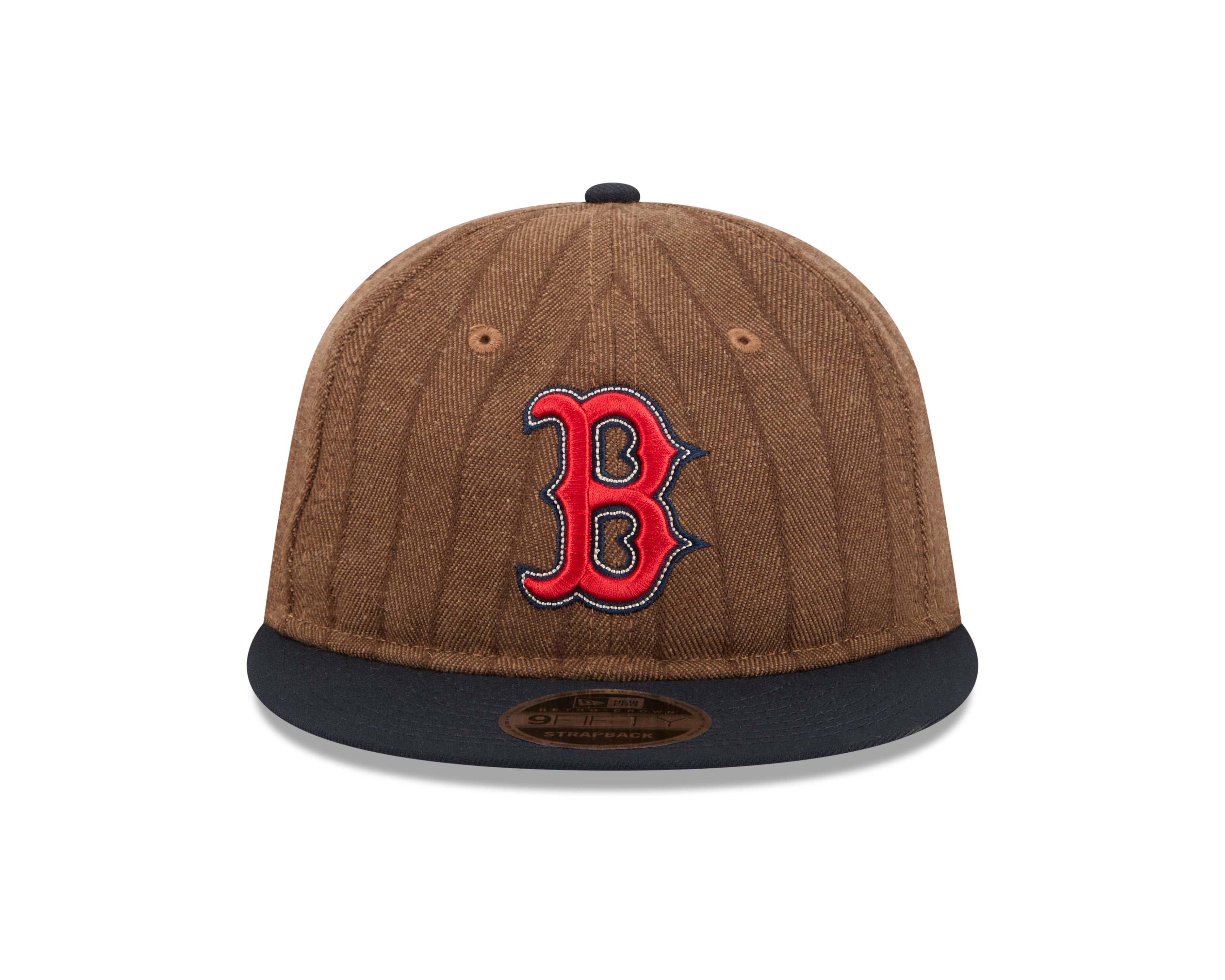 New Era - 9FIFTY Retro Crown - Boston Red Sox - WOOL PINSTRIPE - Brown - Headz Up 