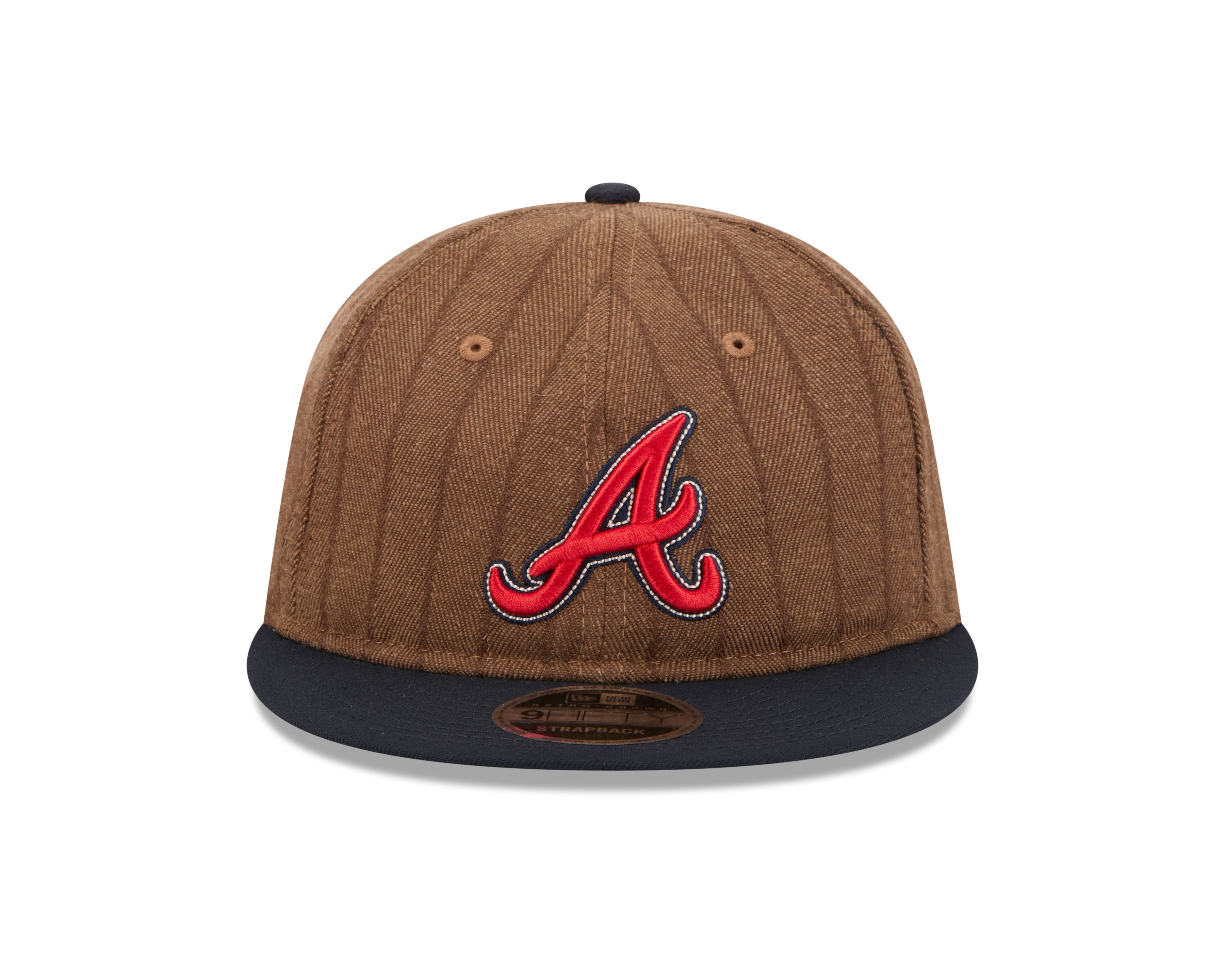 New Era - 9FIFTY Retro Crown - Atlanta Braves - WOOL PINSTRIPE - Brown - Headz Up 