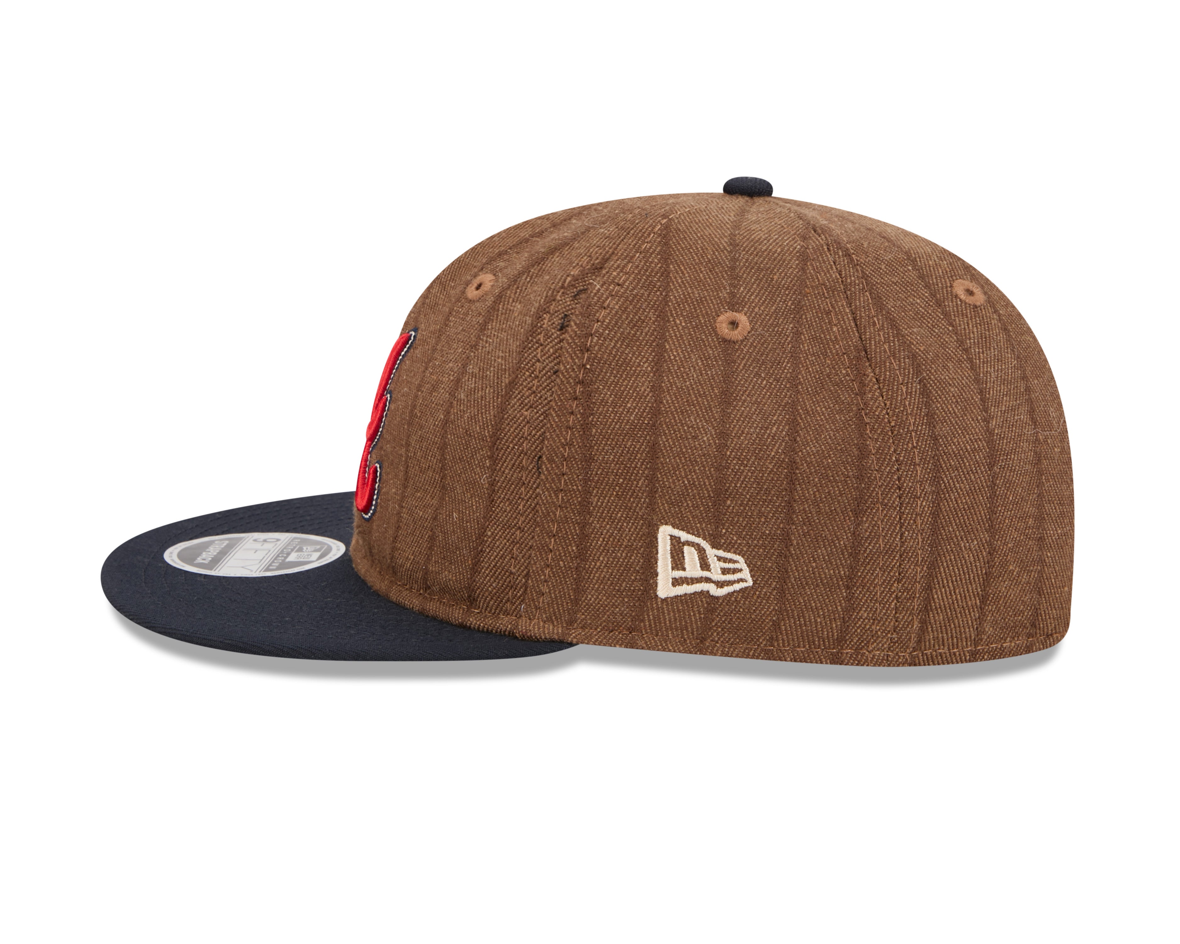 New Era - 9FIFTY Retro Crown - Atlanta Braves - WOOL PINSTRIPE - Brown - Headz Up 