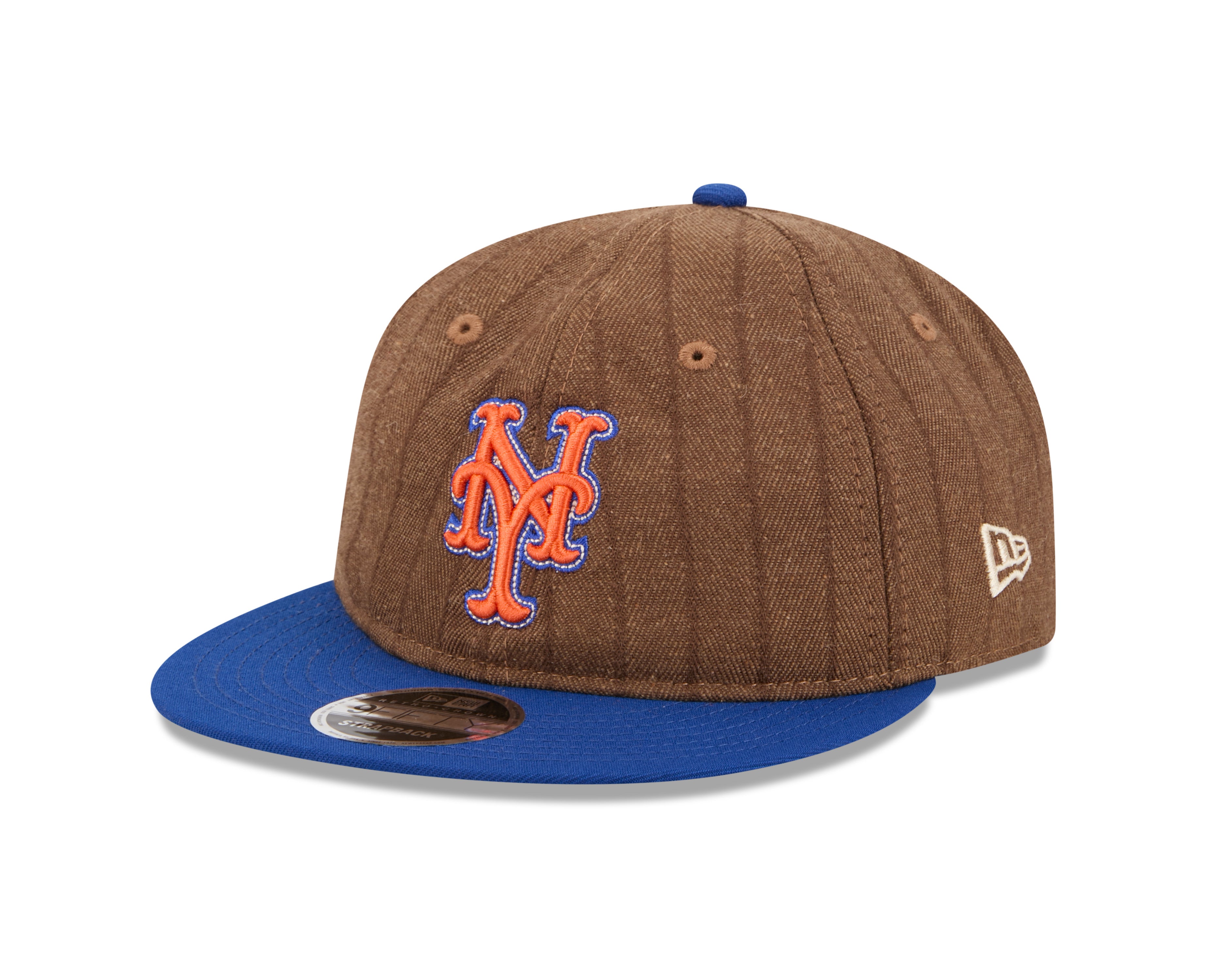 New Era - 9FIFTY Retro Crown - New York Mets - WOOL PINSTRIPE - Brown - Headz Up 