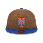 New Era - 9FIFTY Retro Crown - New York Mets - WOOL PINSTRIPE - Brown - Headz Up 