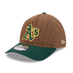 New Era - Oakland Athletics - 9TWENTY A-Frame - WOOL PINSTRIPE - Brown - Headz Up 