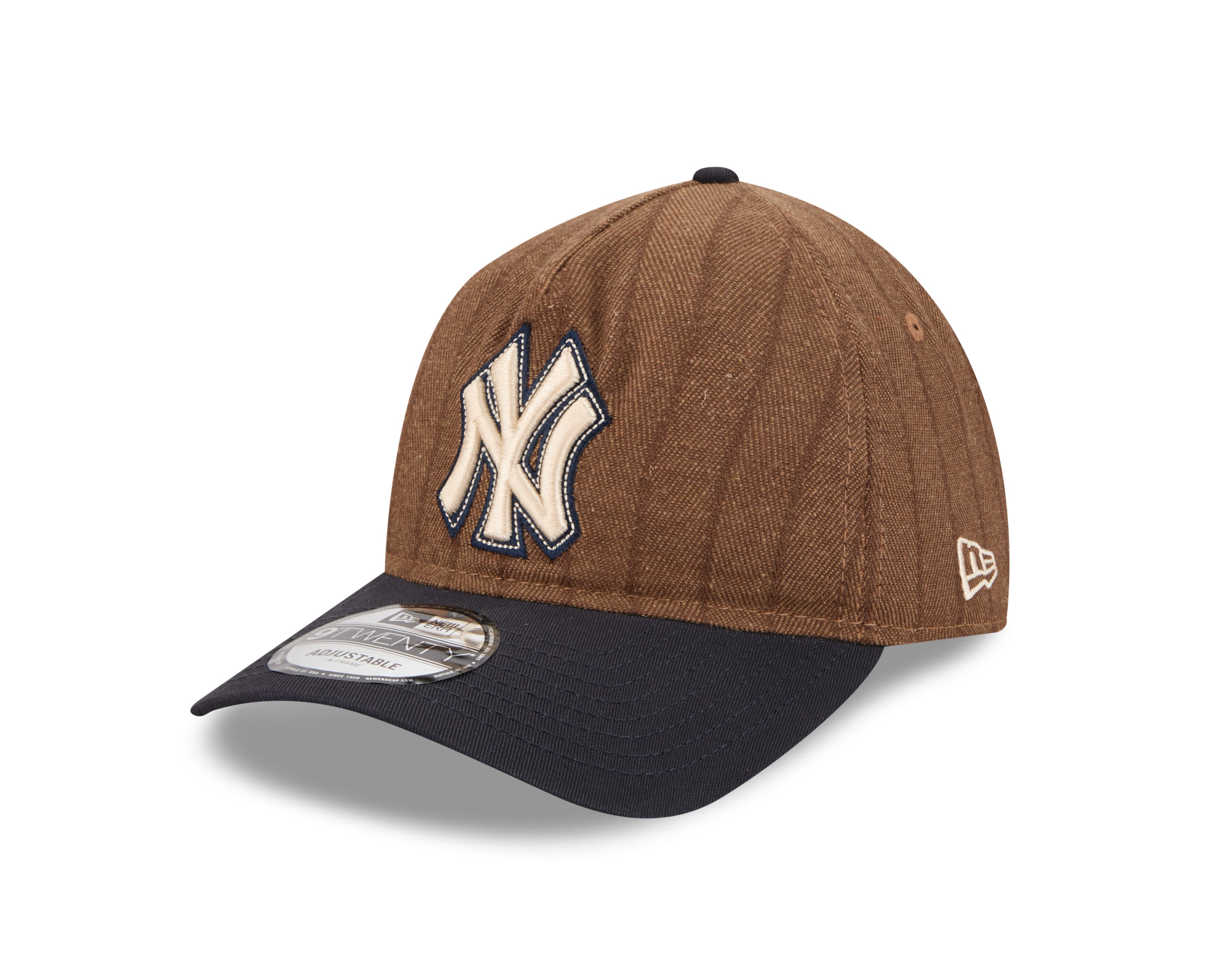 New Era - New York Yankees - 9TWENTY A-Frame - WOOL PINSTRIPE - Brown - Headz Up 