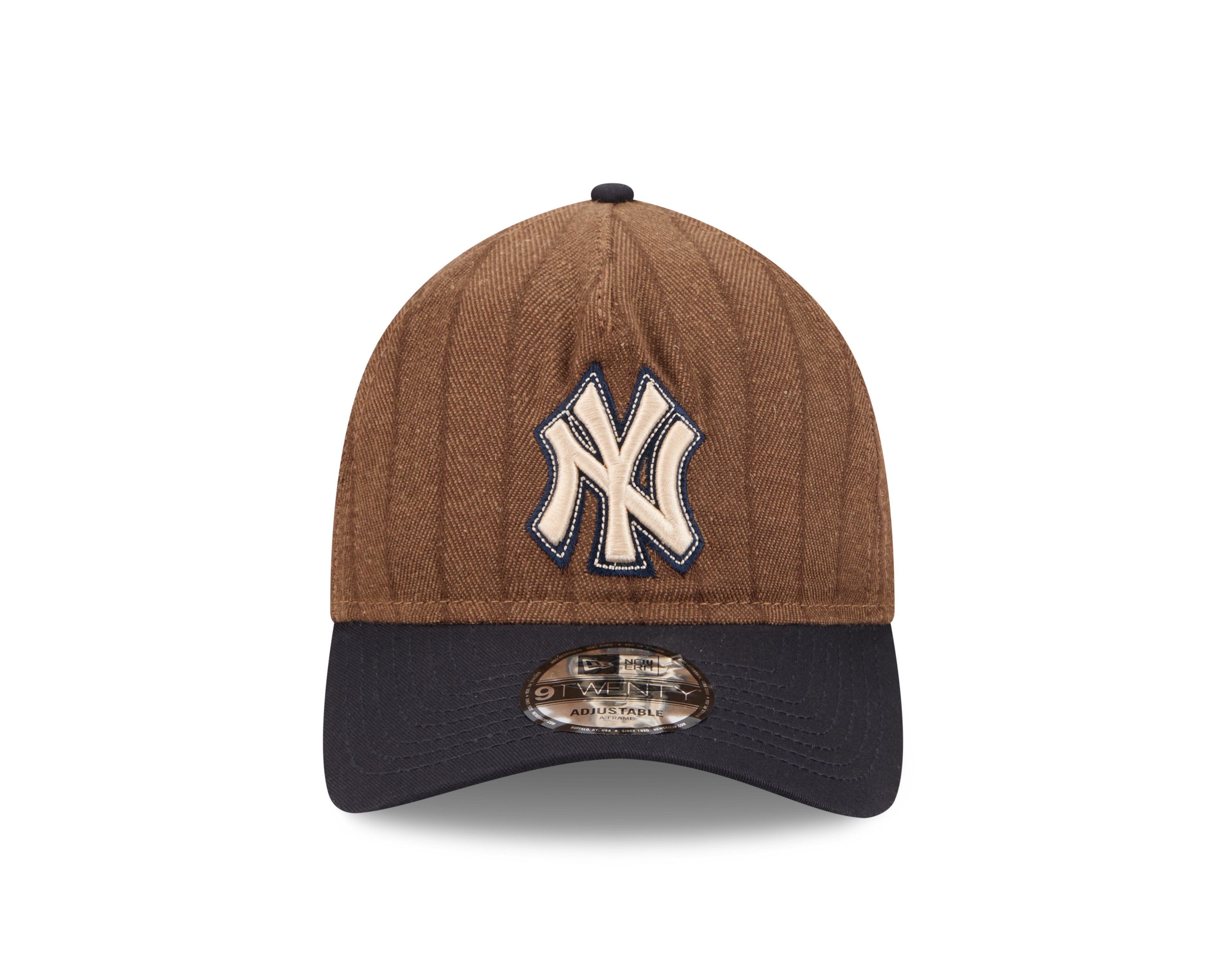 New Era - New York Yankees - 9TWENTY A-Frame - WOOL PINSTRIPE - Brown - Headz Up 