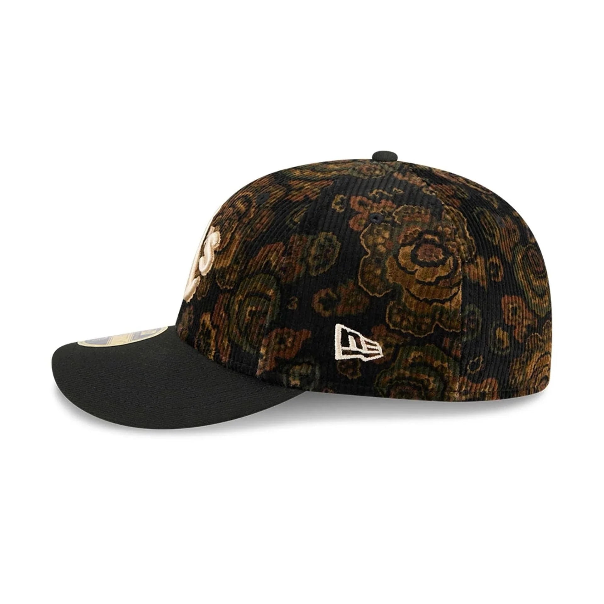New Era - Oakland Athletics Three Looms x MLB Floral Cord Black Low Profile 59FIFTY Fitted Cap - Headz Up 