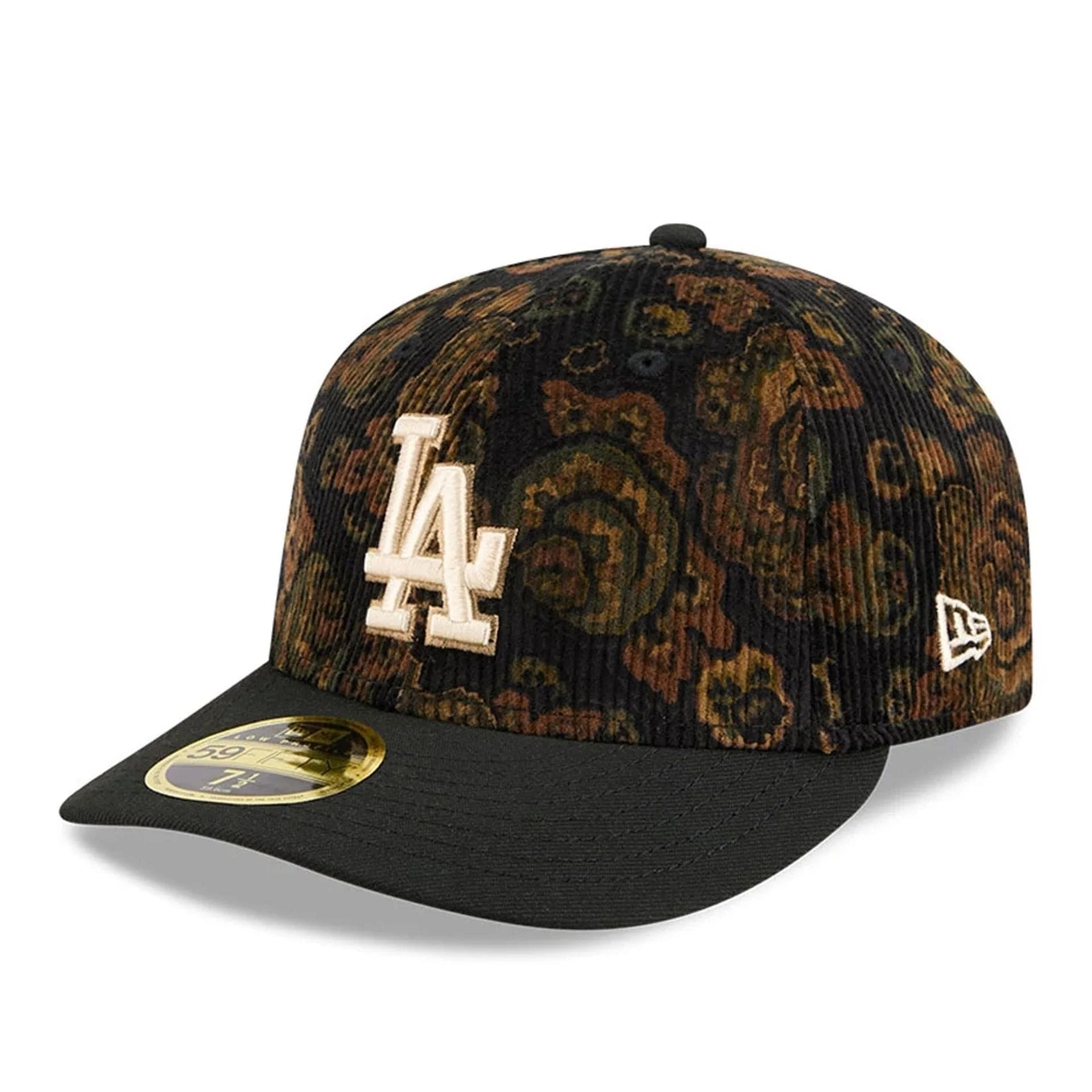 New Era - LA Dodgers Three Looms x MLB Floral Cord Black Low Profile 59FIFTY Fitted Cap - Headz Up 