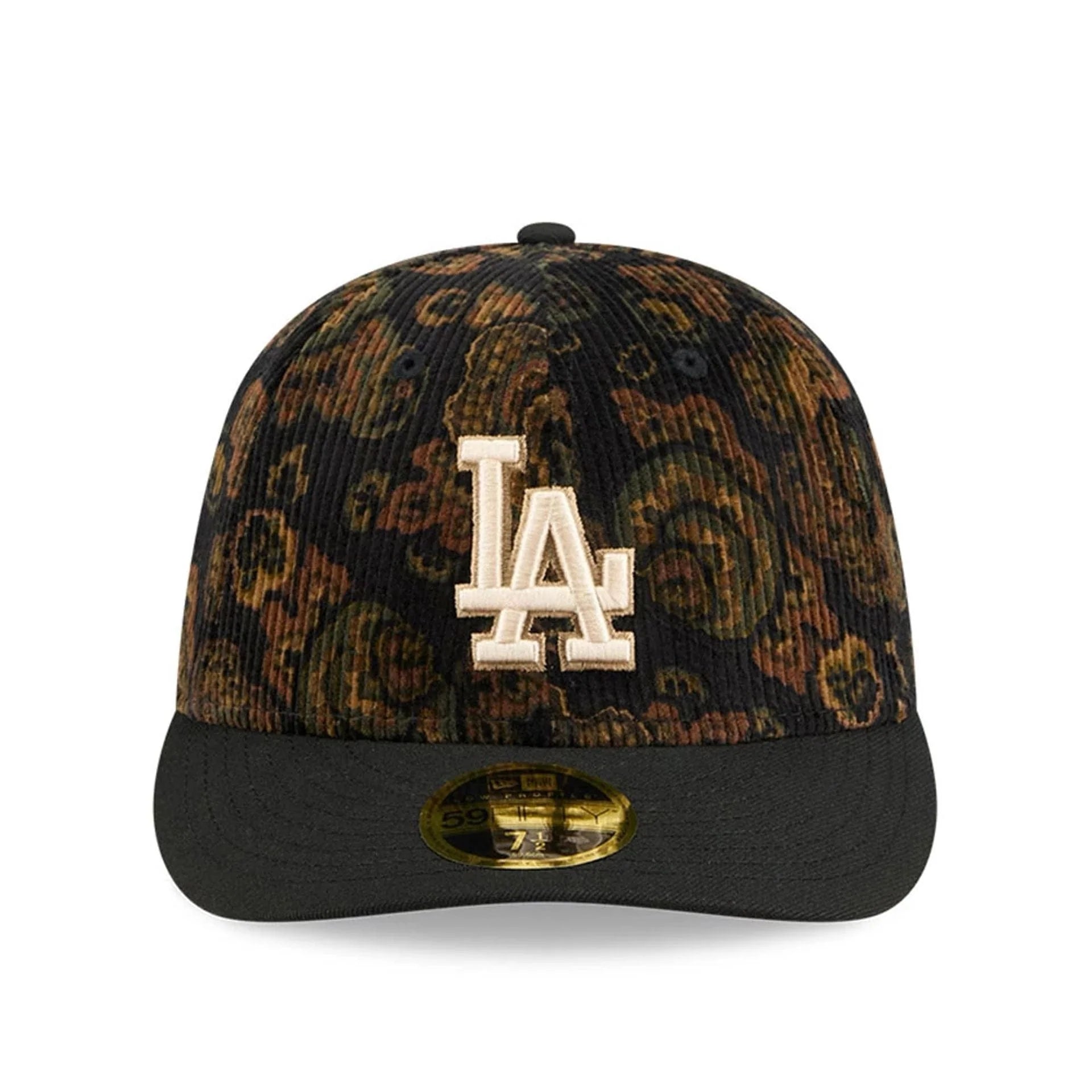 New Era - LA Dodgers Three Looms x MLB Floral Cord Black Low Profile 59FIFTY Fitted Cap - Headz Up 
