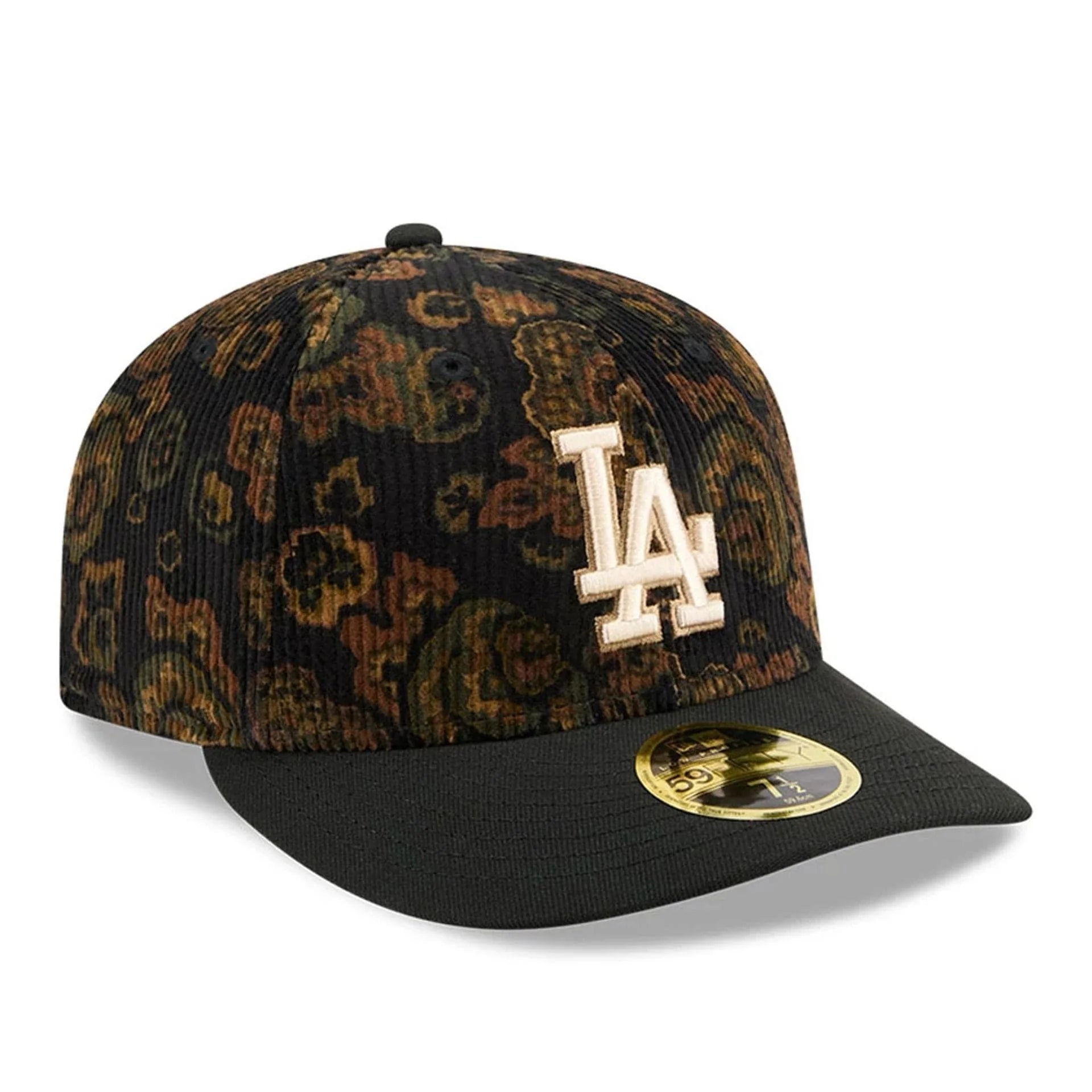 New Era - LA Dodgers Three Looms x MLB Floral Cord Black Low Profile 59FIFTY Fitted Cap - Headz Up 