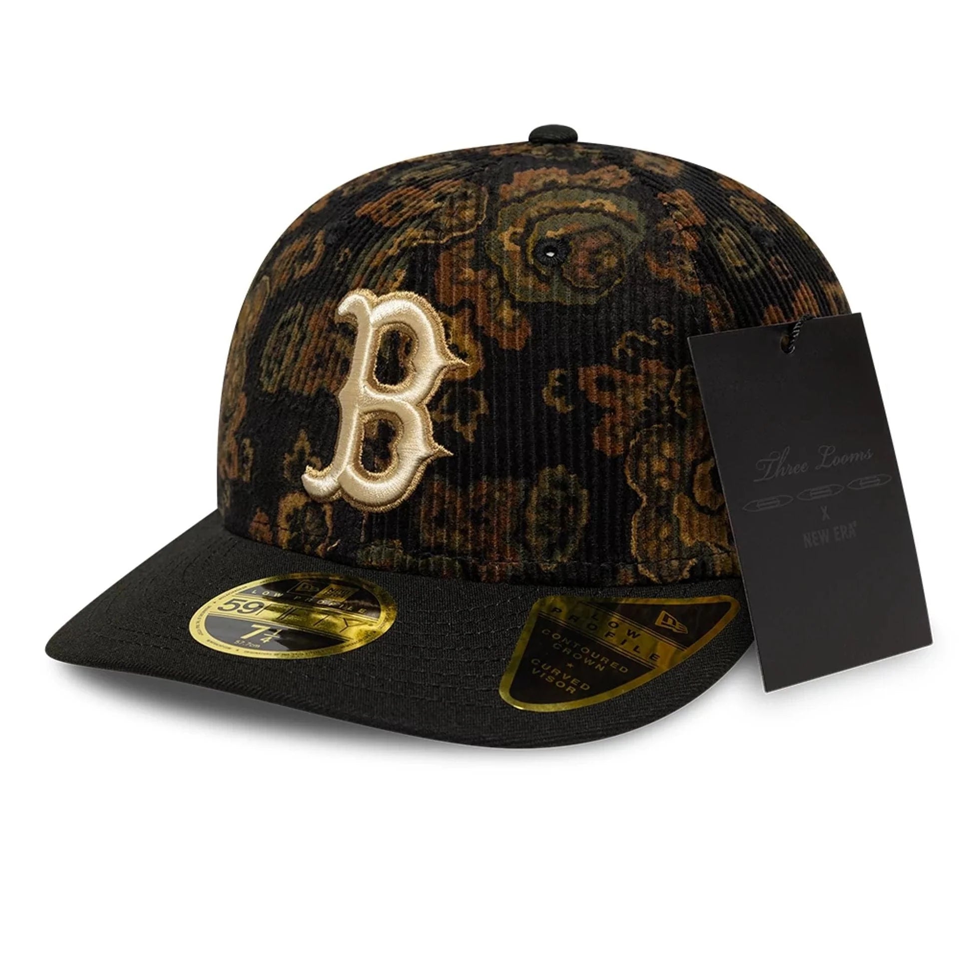 New Era - Boston Red Sox Three Looms x MLB Floral Cord Black Low Profile 59FIFTY Fitted Cap - Headz Up 