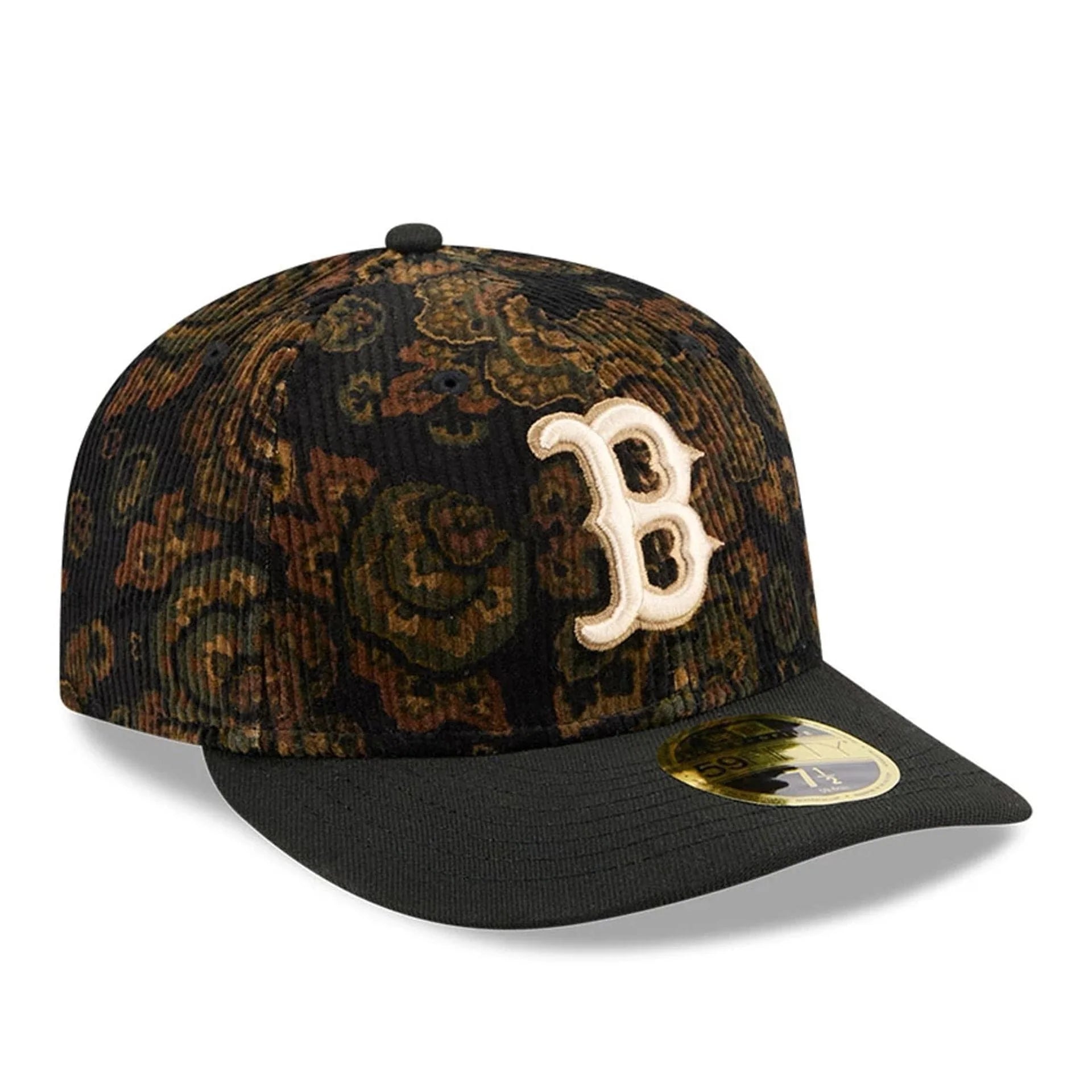 New Era - Boston Red Sox Three Looms x MLB Floral Cord Black Low Profile 59FIFTY Fitted Cap - Headz Up 
